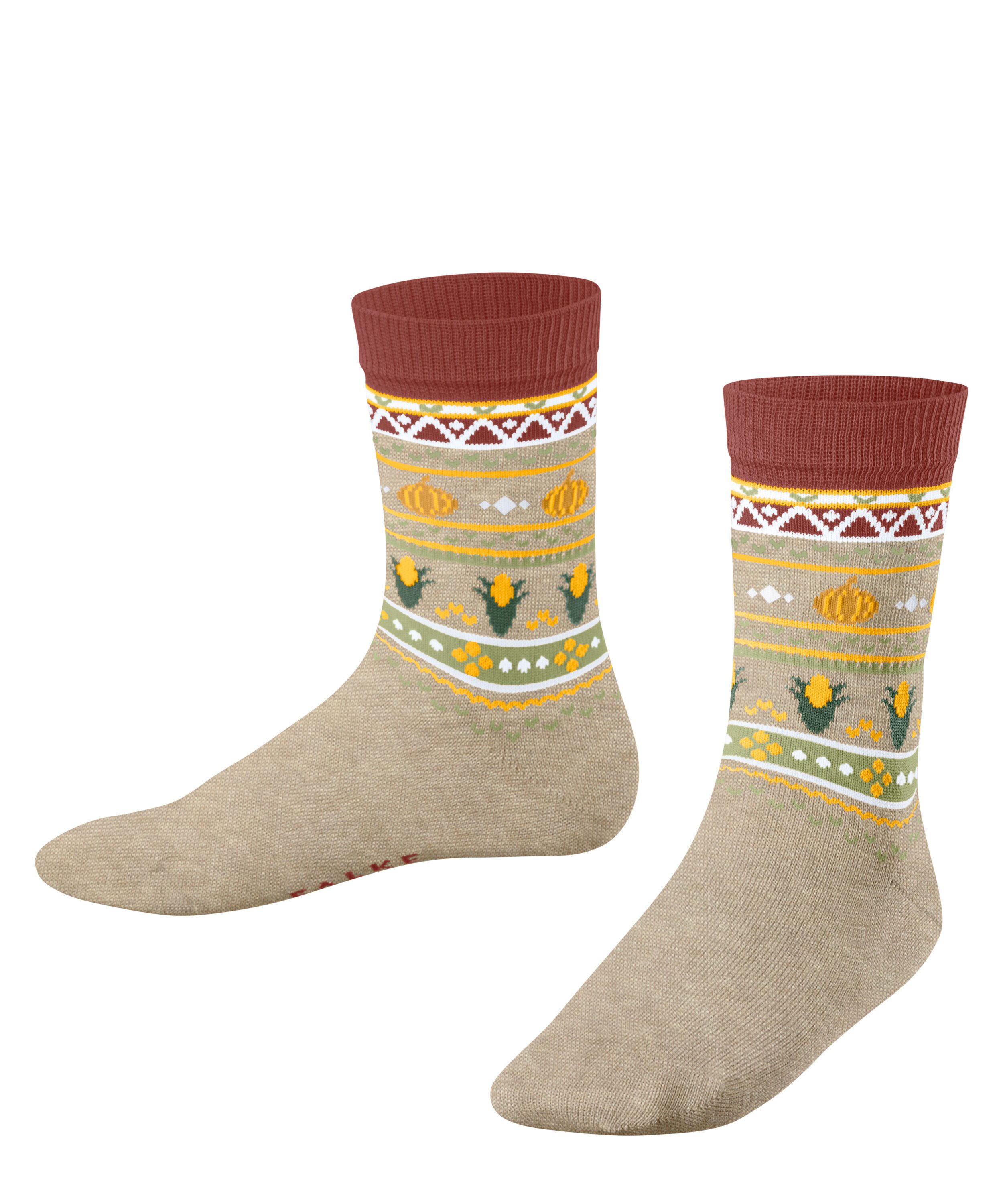 FALKE Socken Pumpkin Fair Isle Socken aus Baumwolle (1-Paar) aus Baumwolle