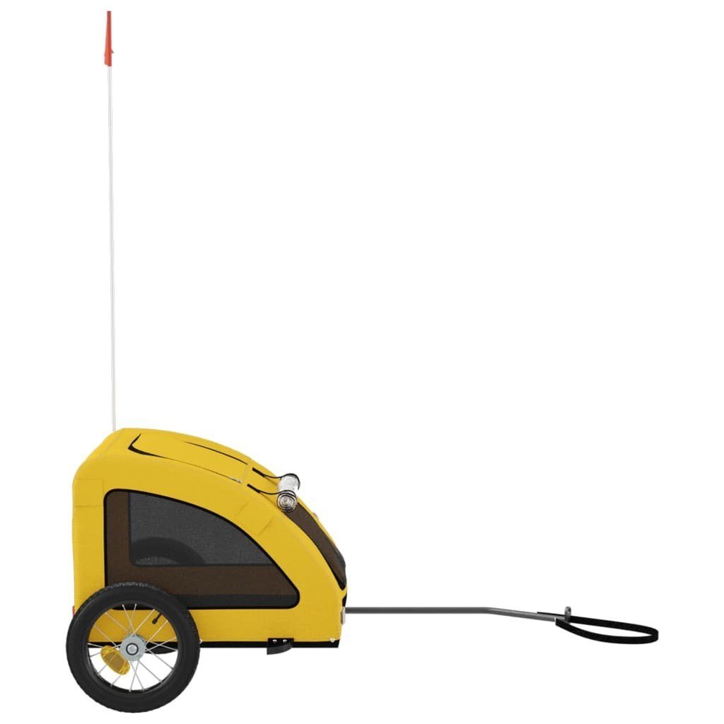 vidaXL Bicycle Dog Trailer 30 kg Bicycle Trailer for Dogs Yellow Oxford Fabric and Iron
