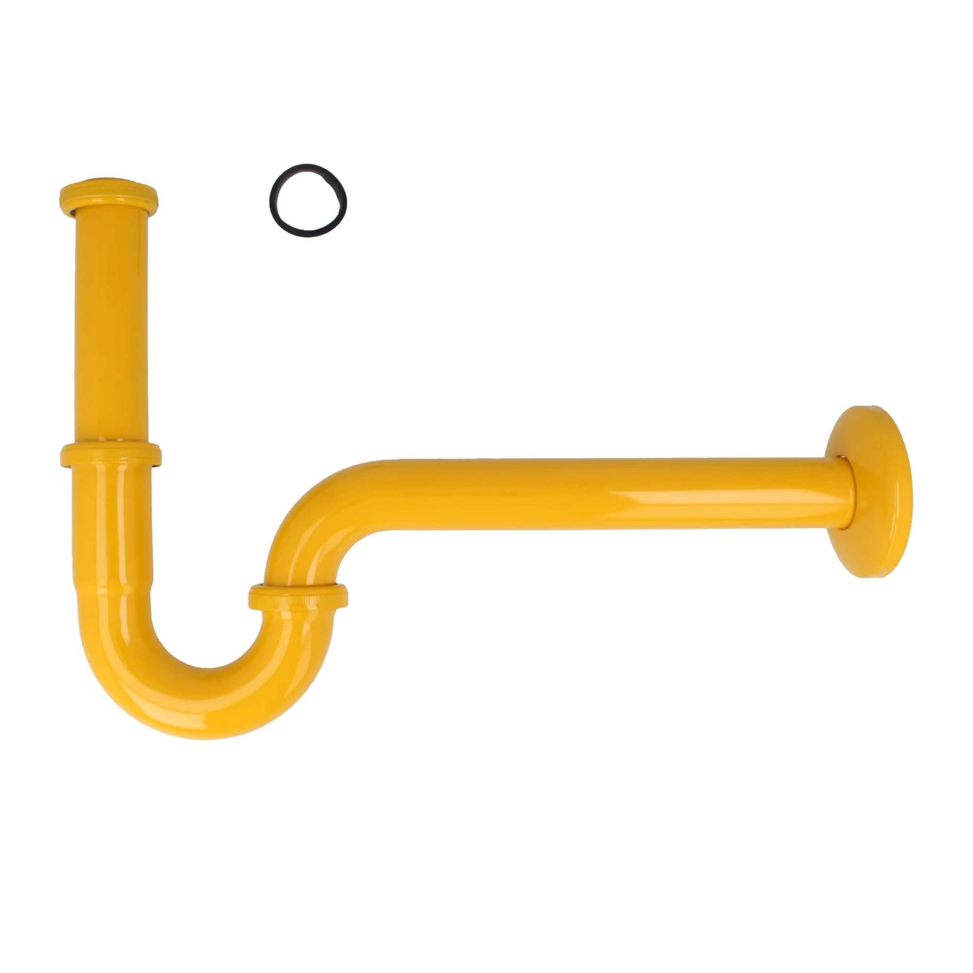 tecuro Siphon PROFI Röhrengeruchsverschluss Siphon extra lang gelb RAL 1004, Extra lange, montagefreundliche Ausführung