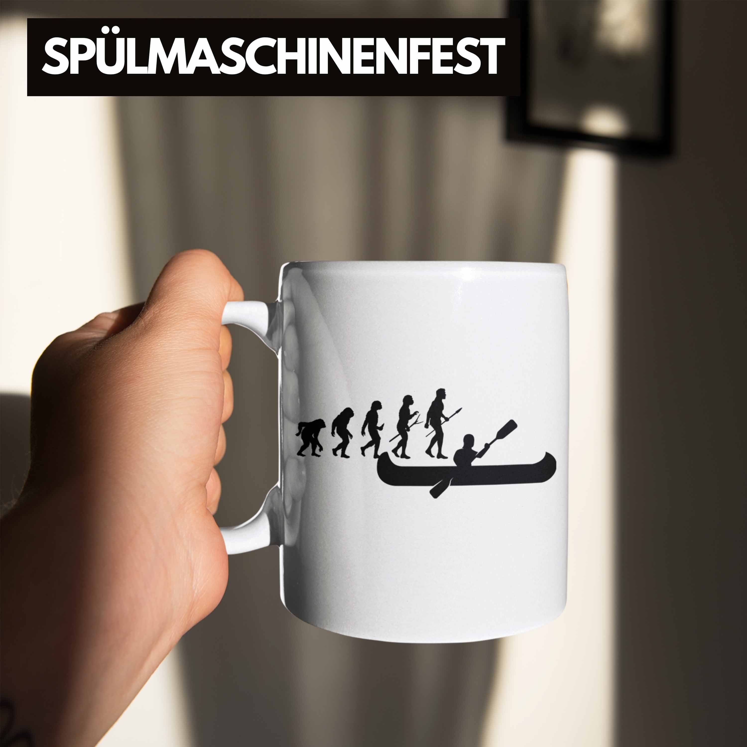 Tasse Tasse Weiss Geschenkidee Überraschung Kanu Kanu-Fahrer Geburtstag Geschenk Evolution - Trendation Kajak Trendation