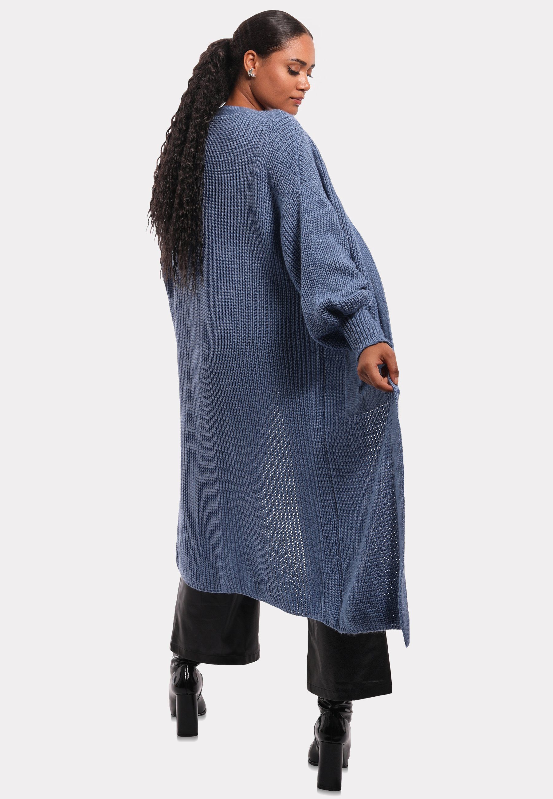 Fashion Cardigan mit Basic & Einschubtaschen in Cardigan Unifarbe Style (1-tlg) Verschlusslos YC