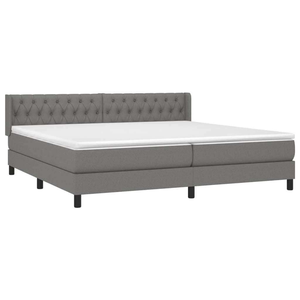 vidaXL Bett Boxspringbett mit Matratze Dunkelgrau günstig online kaufen