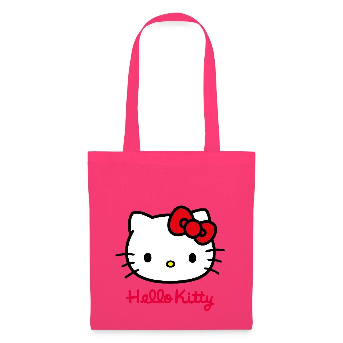 Spreadshirt Henkeltasche Hello Kitty Klassisch Mit Schriftzug Stoffbeutel (1-tlg)