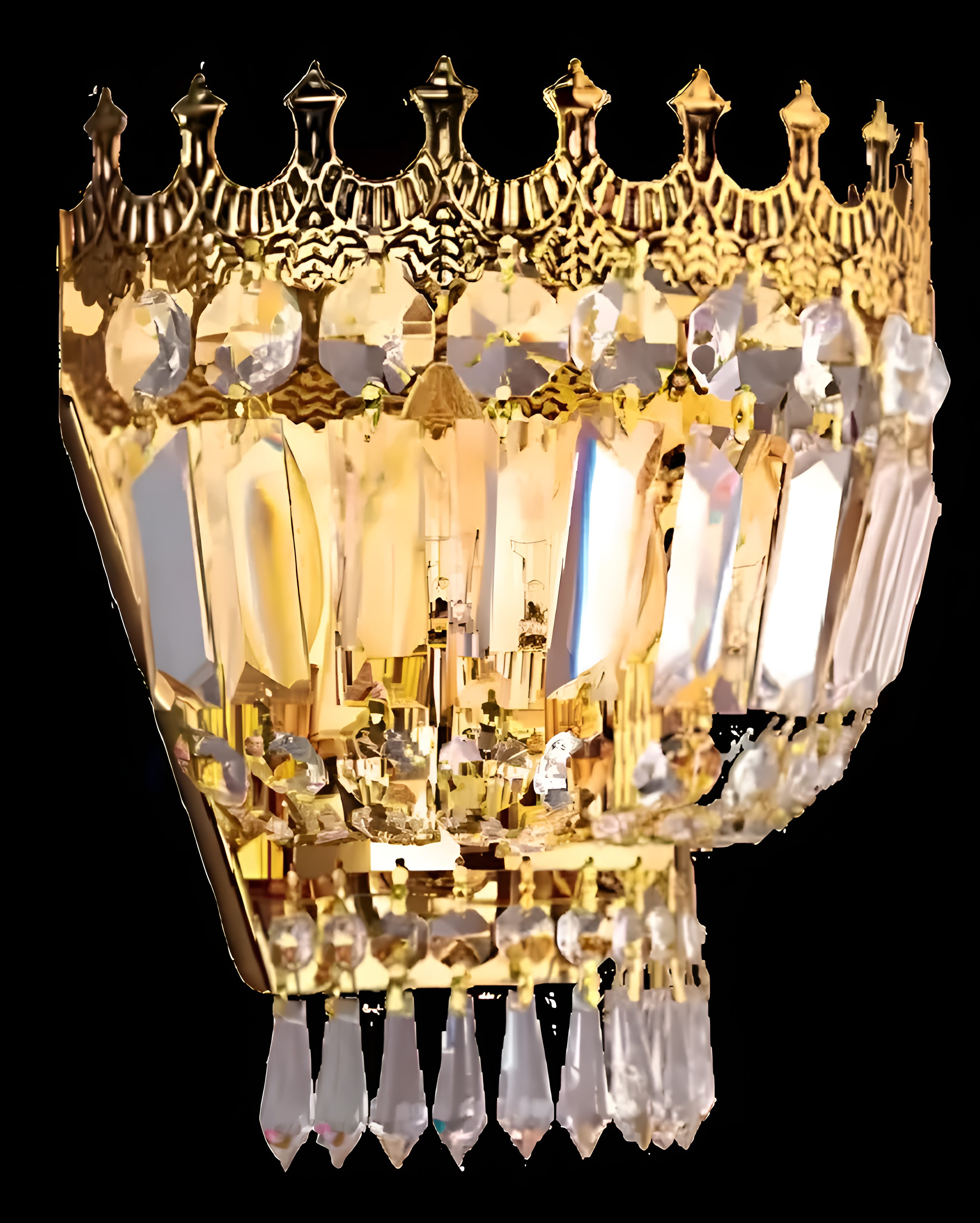 Xlmoebel Wandleuchte Kristall Wandlampe in Gold mit eleganter Lichtgestaltung, Keine Funktionen, Hergestellt in Europa