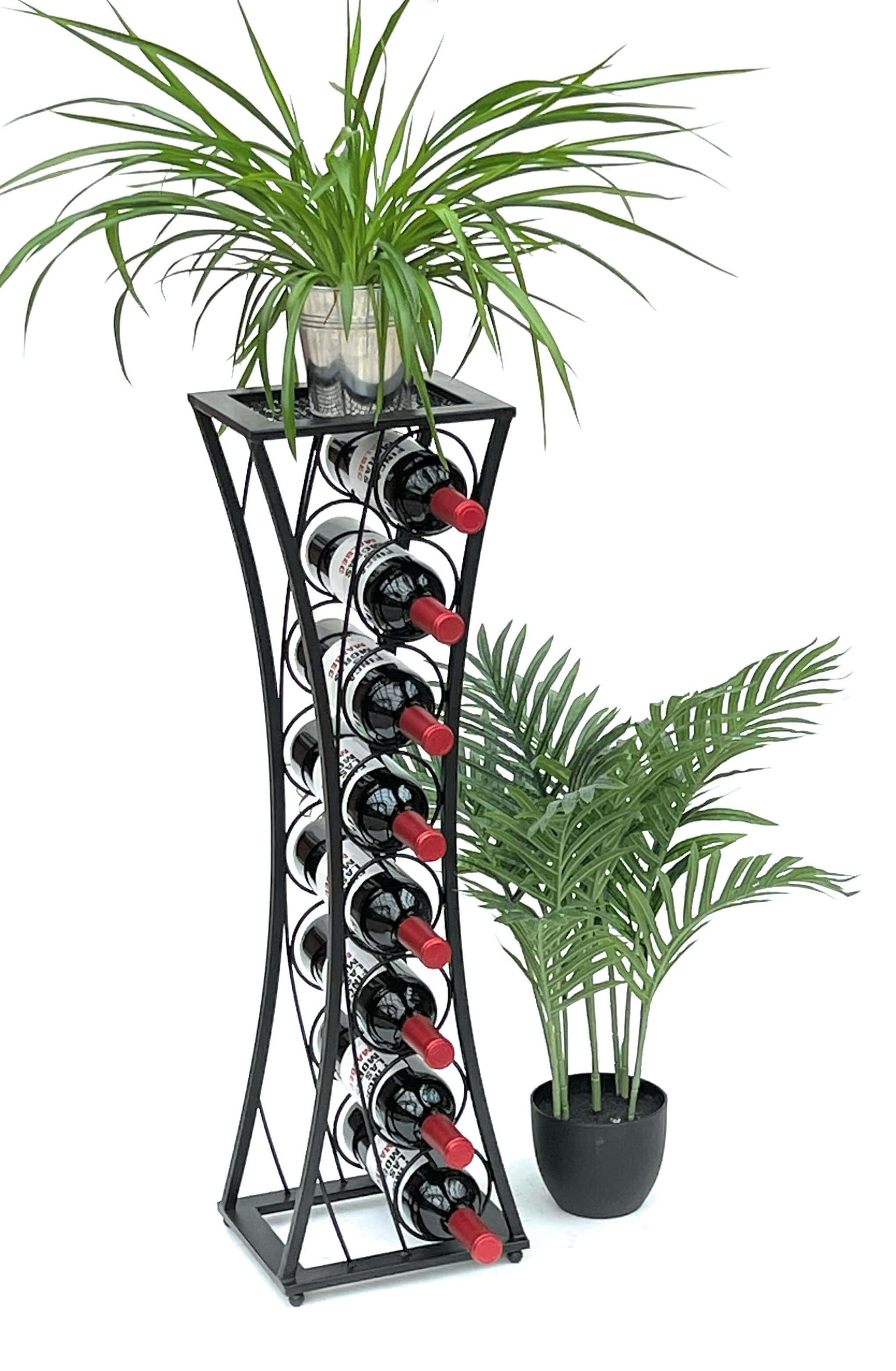 DanDiBo Weinregal Metall Schwarz Stehend Mika 80 cm Flaschenregal Modern, Weinregal für 8 Flaschen