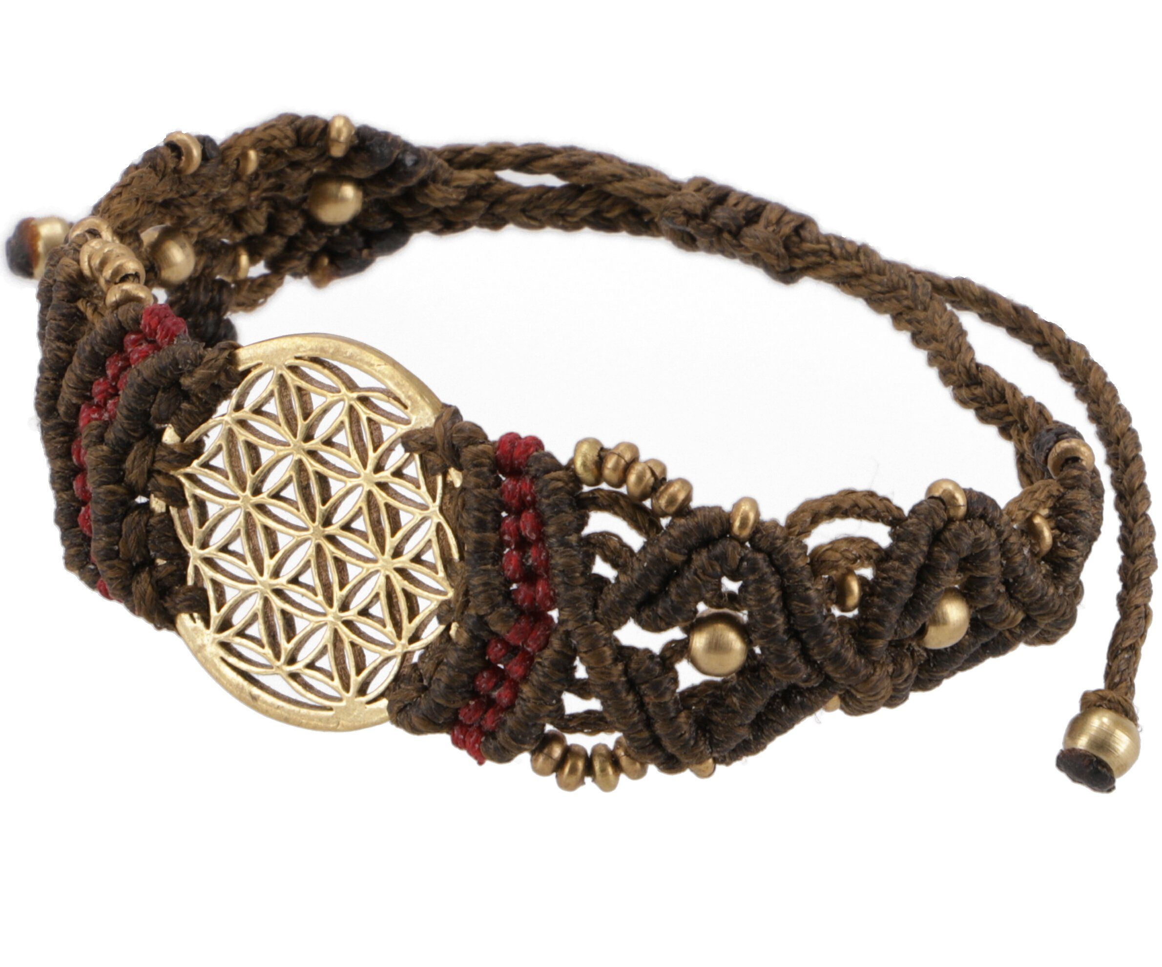 Guru-Shop Armreif Goa Armband, Makramee, Festival Armband - Blume..