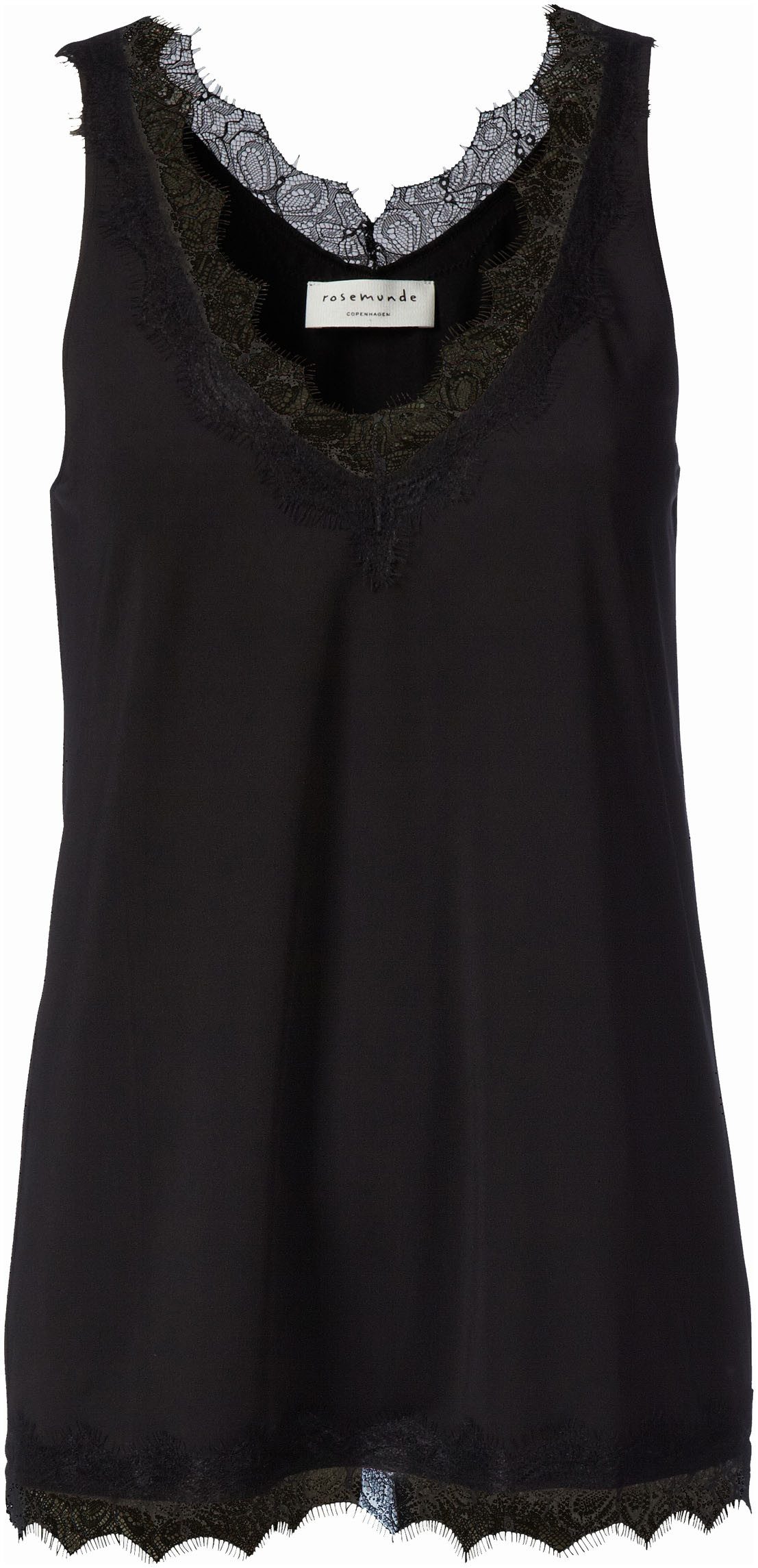 rosemunde Unterziehshirt Billie Tank Top Vintage-Spitzenbesatz an V- Aussch günstig online kaufen