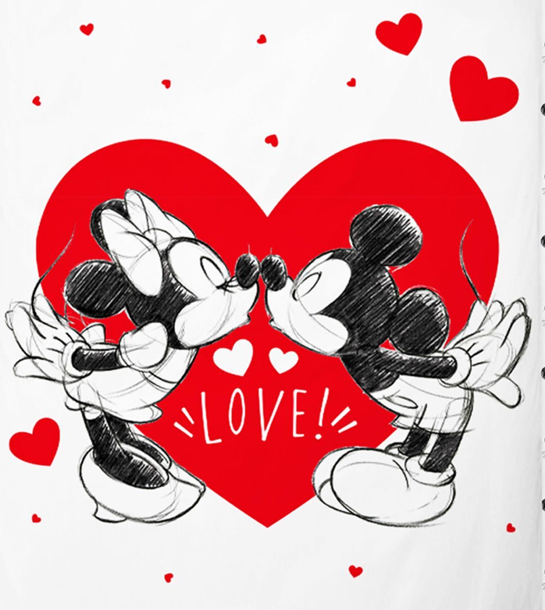 Disney Wendebettwäsche Mickey Mouse Disney rotes Herz 135x200cm, Renforcé, günstig online kaufen