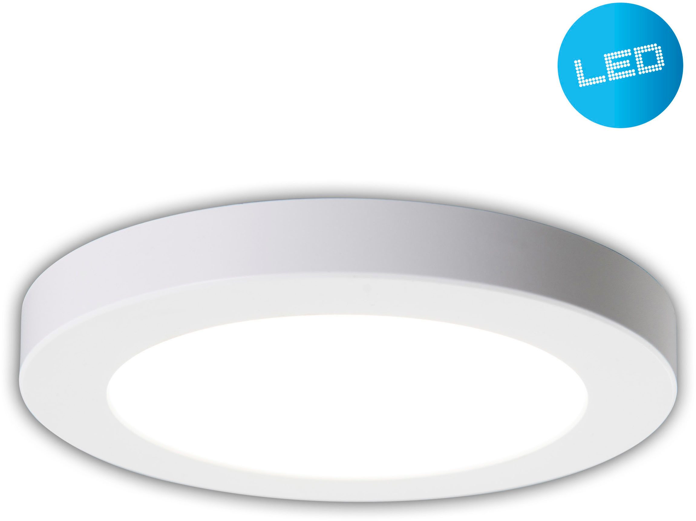 näve LED Deckenleuchte Bonus, mehrere Helligkeitsstufen, LED fest integriert, Kaltweiß, Neutralweiß, Warmweiß, Ein- oder Aufbau flexibel, CCT über Geräteschalter, D: 16,5cm