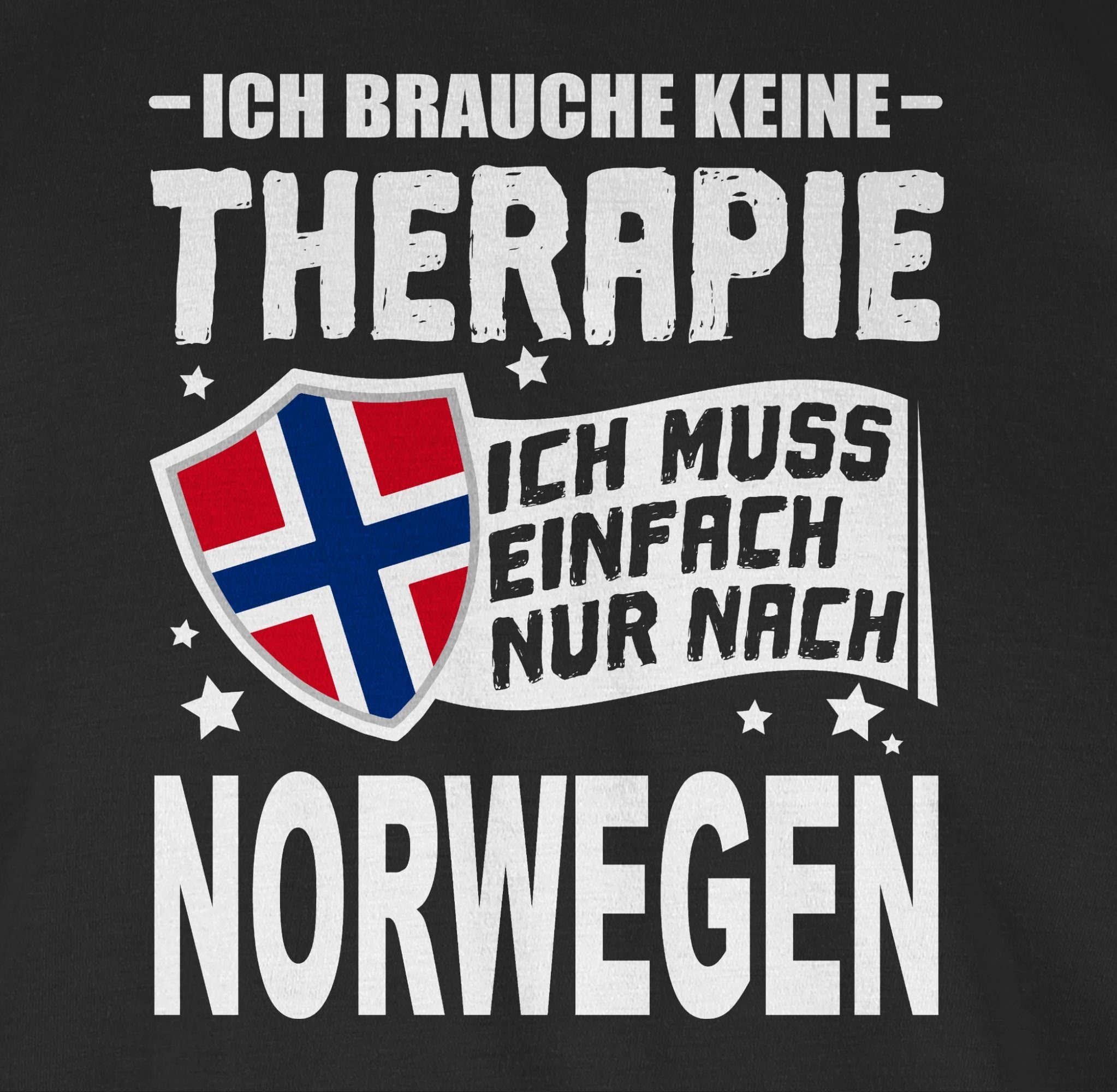 - Schwarz weiß Shirtracer nur 1 einfach Länder Therapie muss keine Wappen brauche T-Shirt nach Norwegen Ich Ich