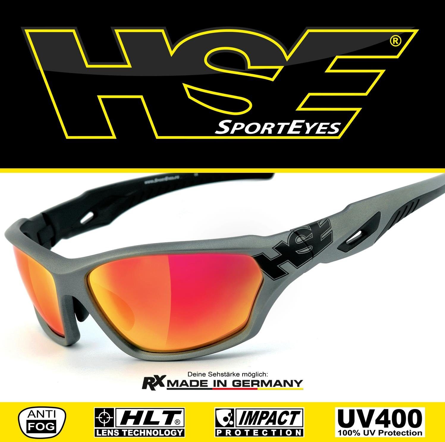 - Sportbrille SportEyes Kunststoff-Sicherheitsglas HSE Steinschlagbeständig 2093gm, durch