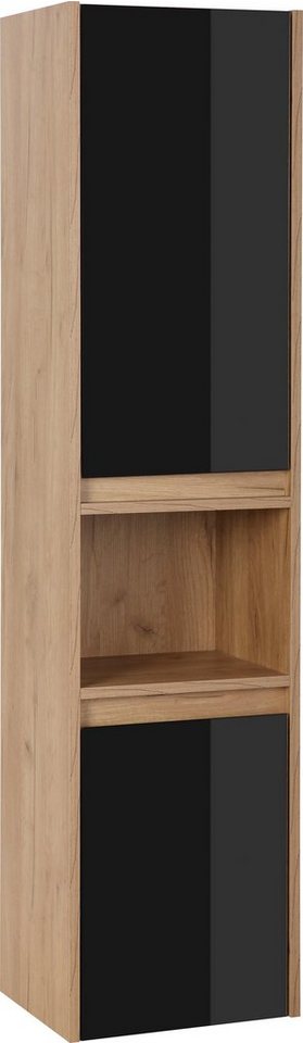 welltime Hochschrank Torun Badezimmerschrank Badschrank Schrank Breite 35 cm  mit Glasfronten