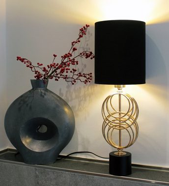Arnusa Tischleuchte Tischlampe Kupfer farben Designlampe 60cm, Ein-/Ausschalter, ohne Leuchtmittel, Nachttischlampe
