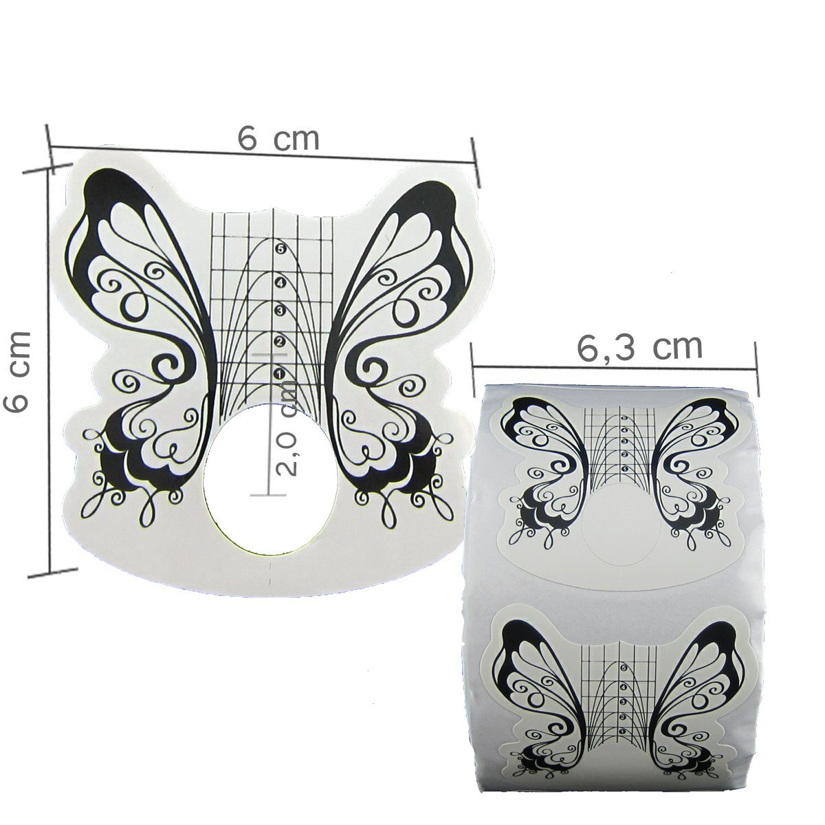 Sun Garden Nails Nageldesign Zubehör 500 FO-72 Nagelschablonen Selbstklebende Modellierschabloen, professionalle Studioqualität