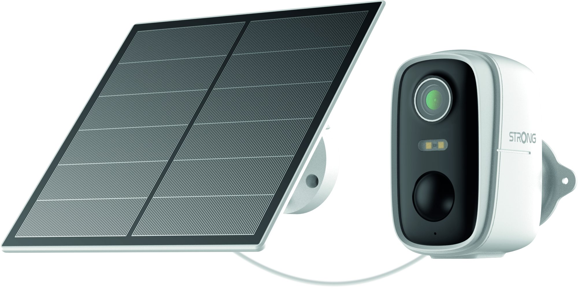 Strong Überwachungskamera - FALKY - Solar Außenkamera FHD WiFi6 mit Solarpanel (Garten, Hauseingang, Garage, Außenbereich, Überwachungskamera-Set, Solarpanel & Magnethalterung inklusive, WiFi6-Technologie & Solarpanel)