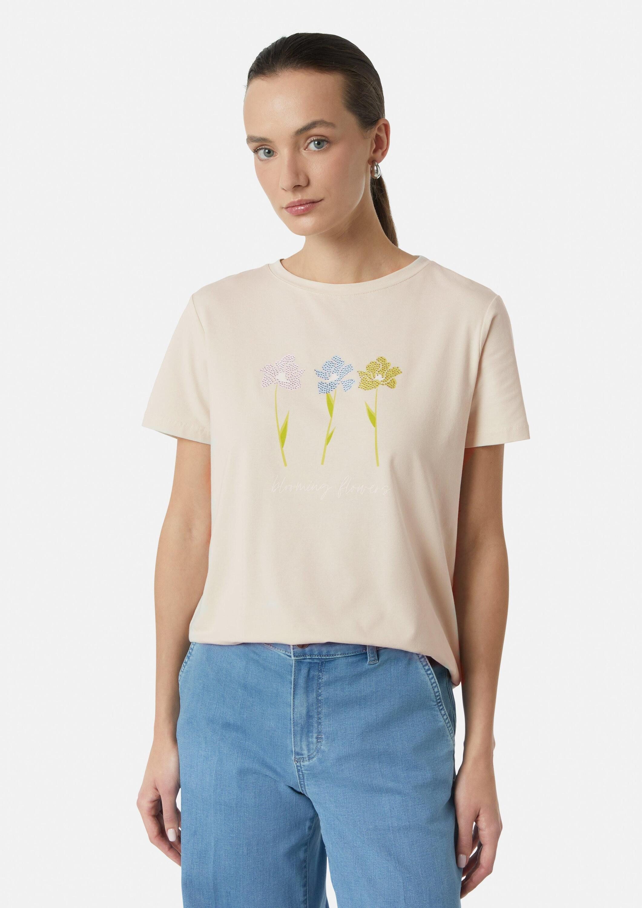 comma Kurzarmshirt T-Shirt Baumwollmix-T-Shirt mit Artwork günstig online kaufen