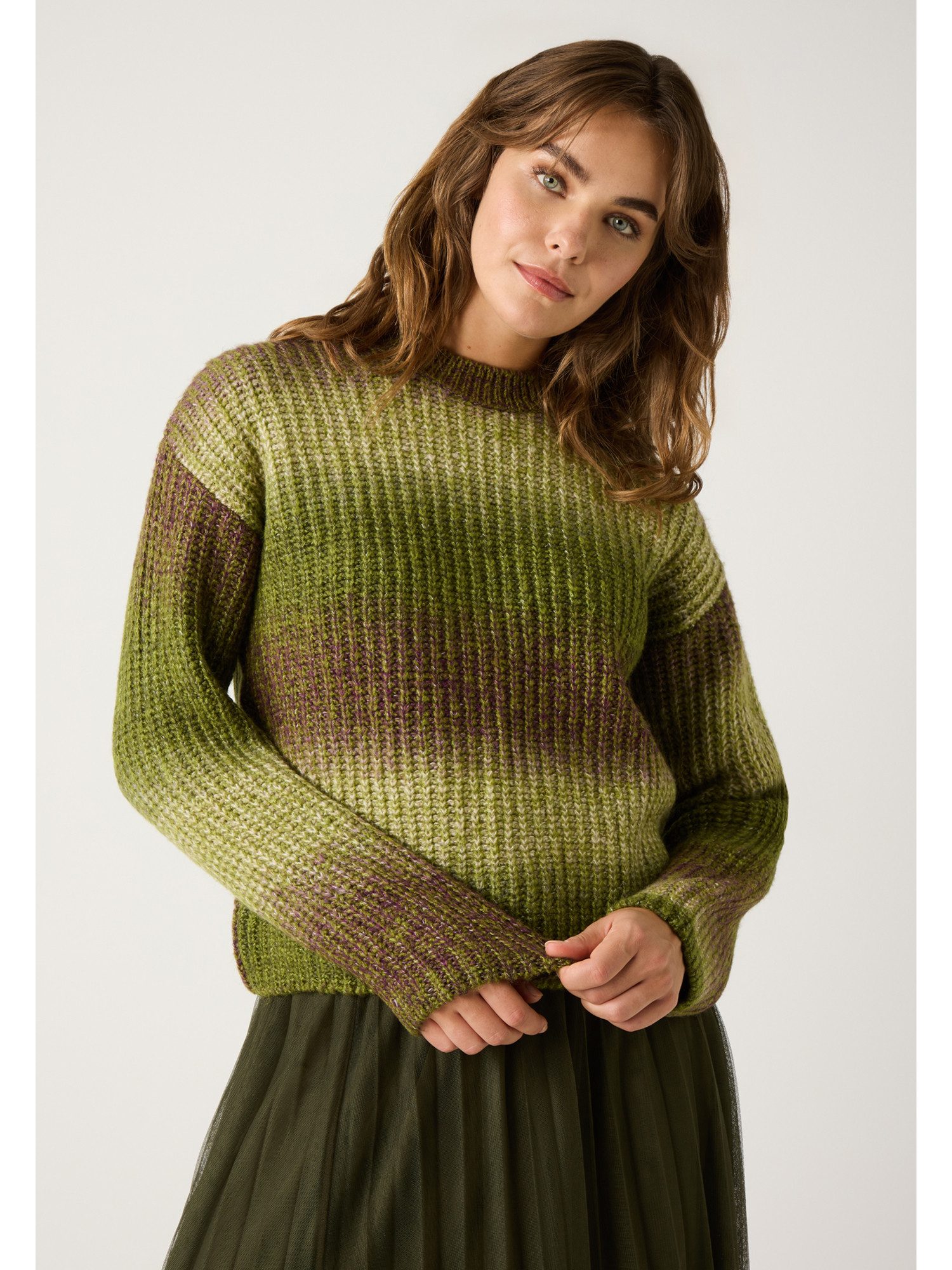 MORE&MORE Rundhalspullover Rundhalspullover Rippstrick günstig online kaufen