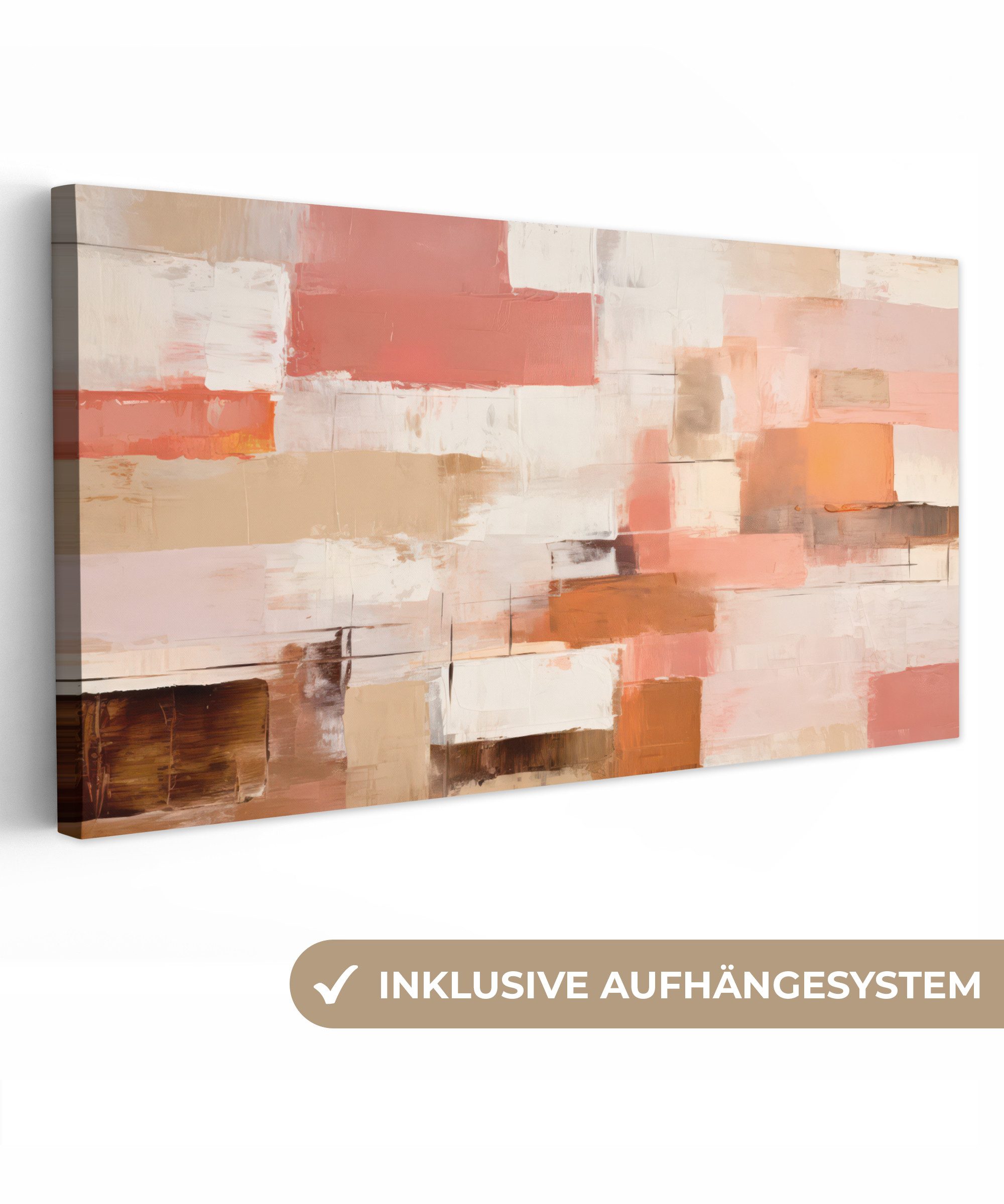OneMillionCanvasses® Leinwandbild Panorama Kunst - Rosa günstig online kaufen