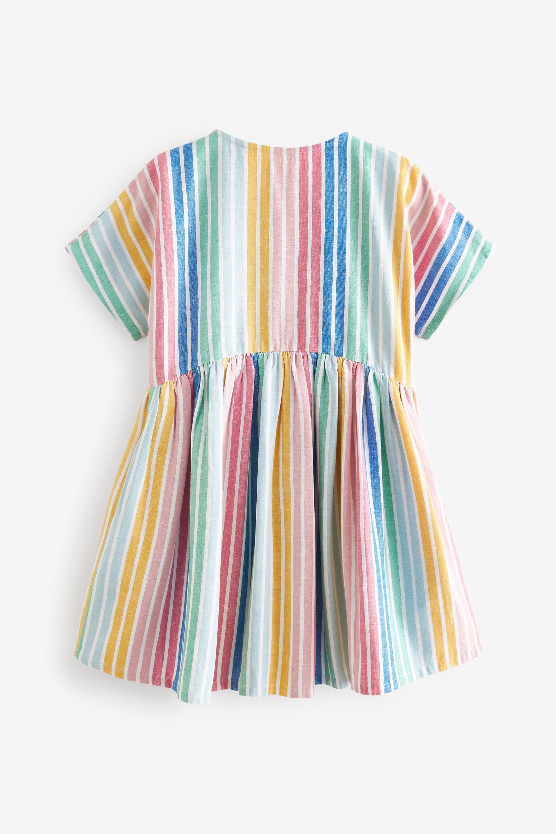 Next Pastel Stripe Lockeres Kleid Blusenkleid Rainbow (1-tlg)