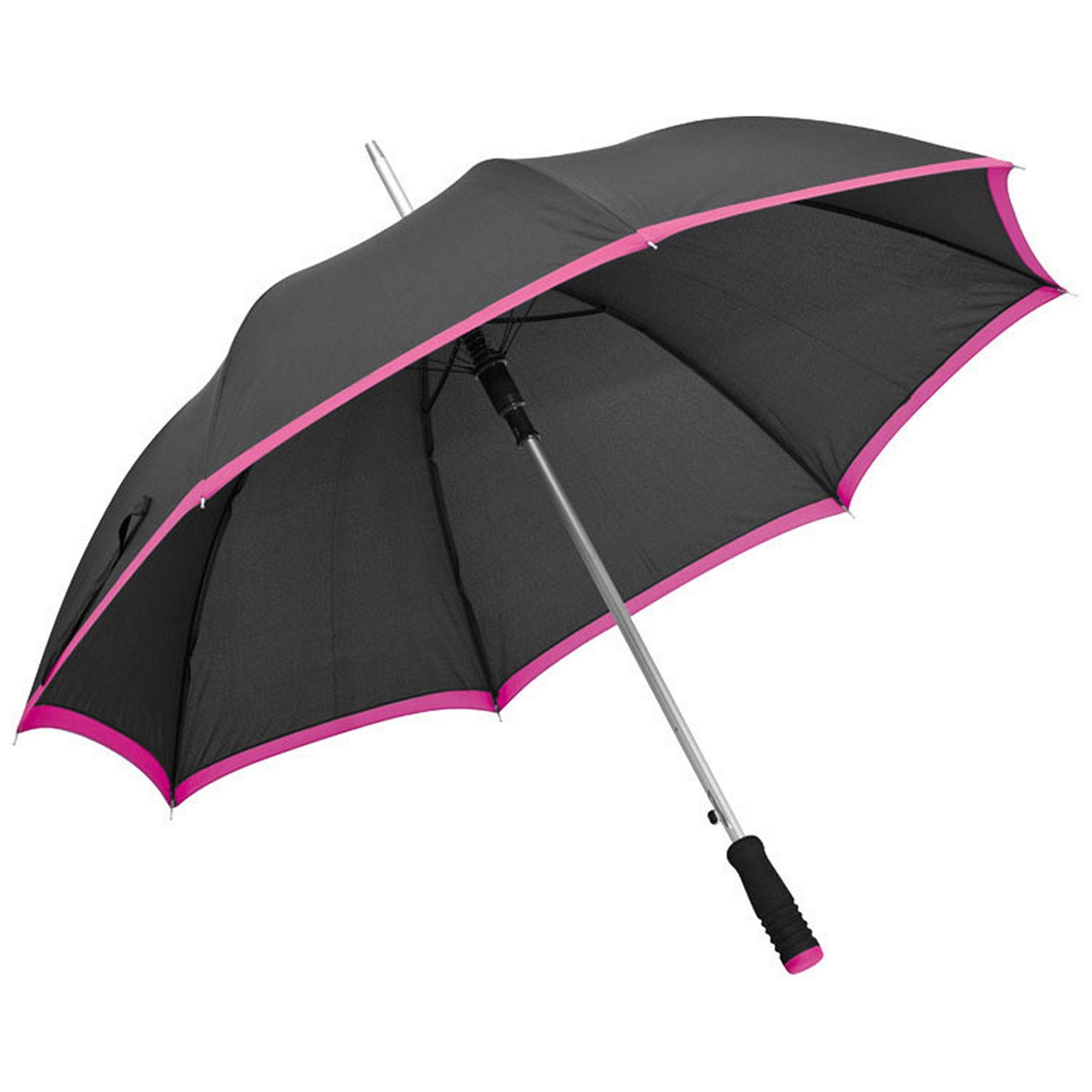 Macma Stockregenschirm Eleganter Automatik-Regenschirm / mit Softgriff / Farbe: schwarz-pink