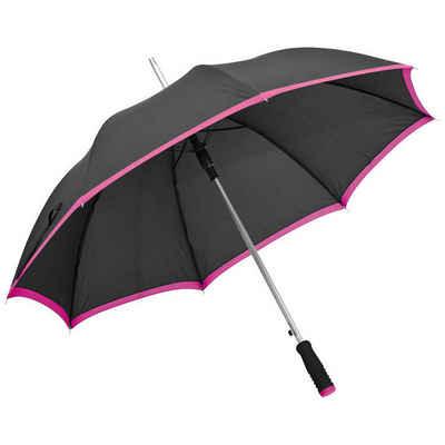 Livepac Office Stockregenschirm Eleganter Automatik-Regenschirm / mit Softgriff / Farbe: schwarz-pink