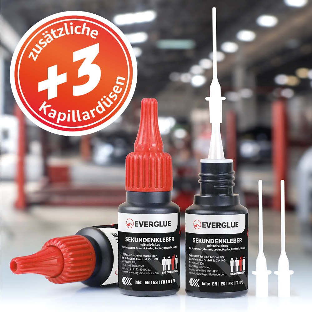 Thumbnail - Everglue Sekundenkleber 3x Everglue Sekundenkleber Cyanacrylat niedrigviskos 20g Dosierflasche
