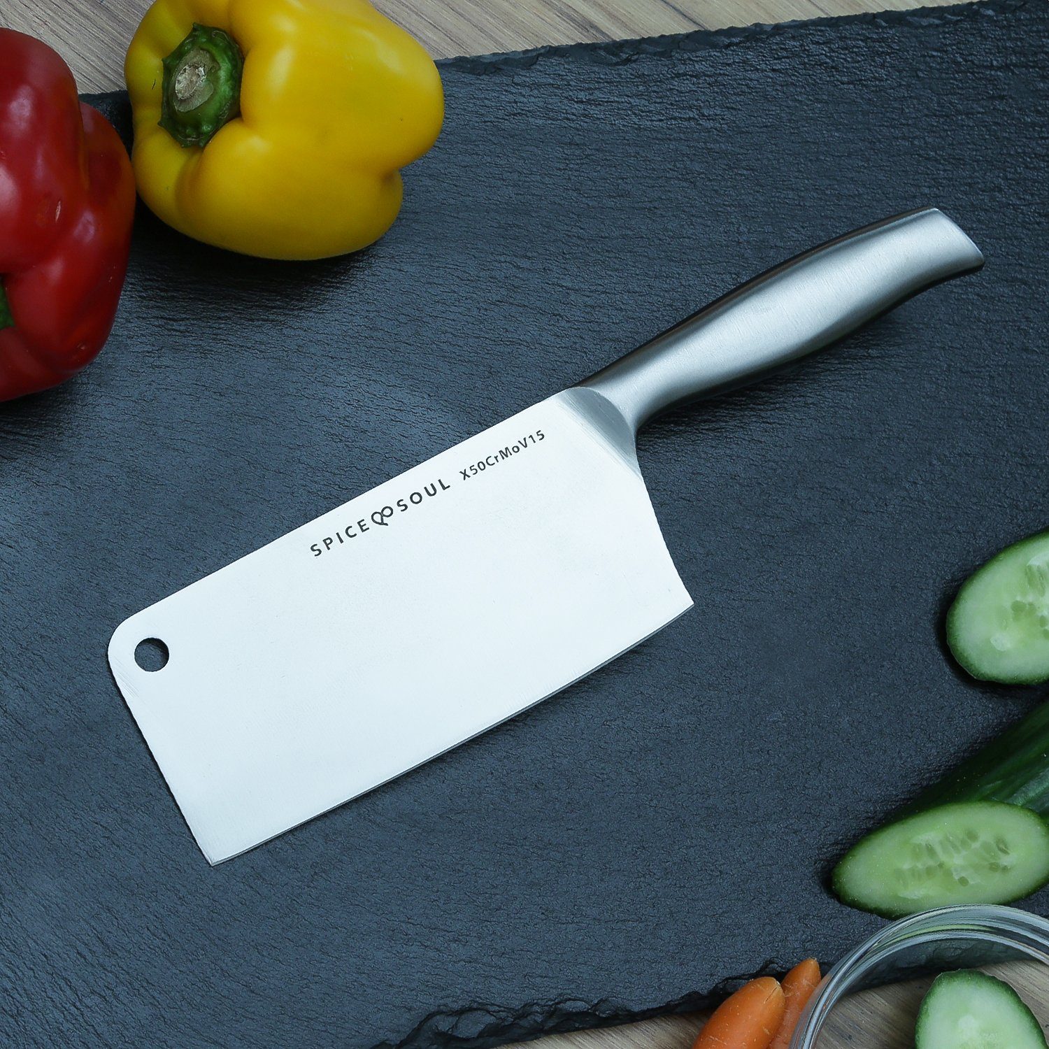 GAUMENKICK Hackmesser Hackmesser Edelstahl 30cm - Küchenmesser, spülmaschinenfest