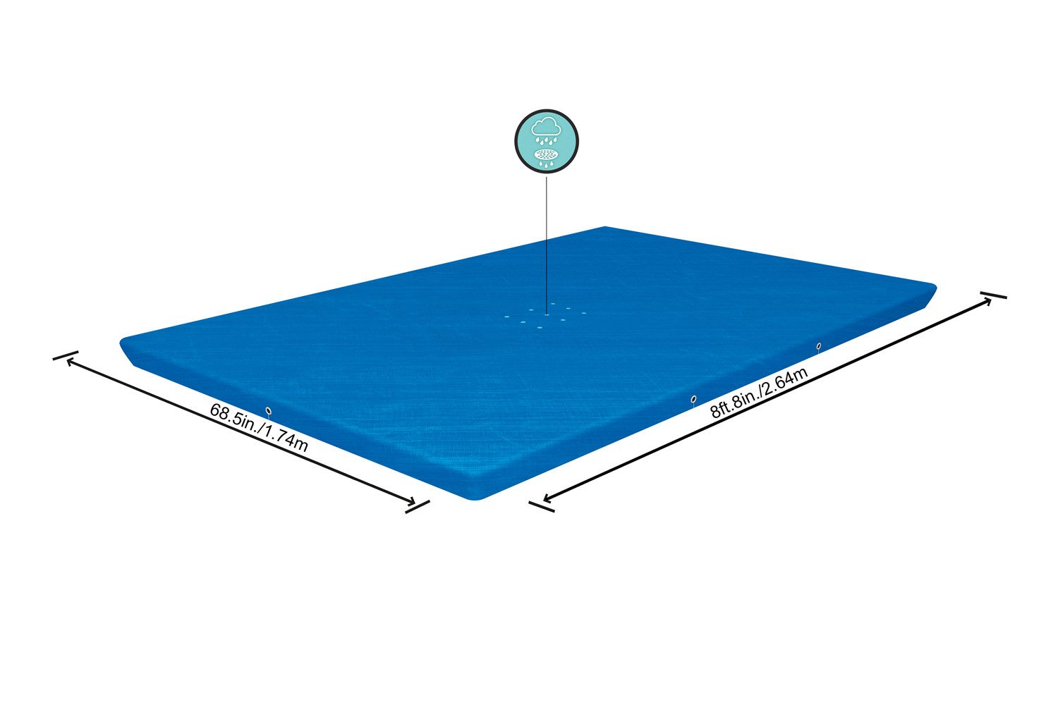 Bestway Pool-Abdeckplane 264 x 174 cm (Packung, 1-St), blau, eckig