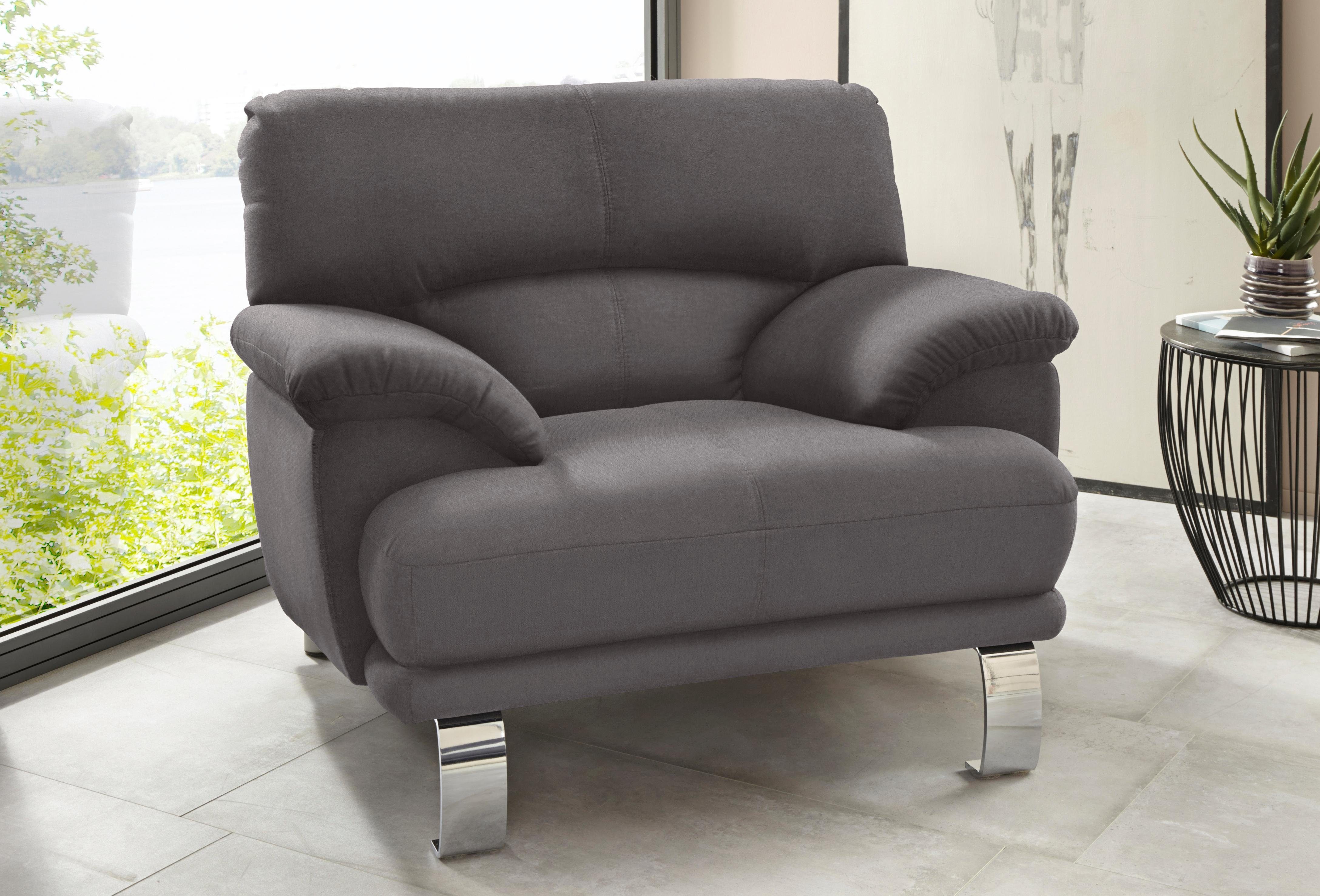 TRENDMANUFAKTUR Sessel Cecilia II, Loungesessel in italienischem Design, breite und bequeme Armlehnen