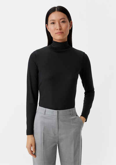 Comma Langarmshirt Rollkragenpullover aus Micromodalmix