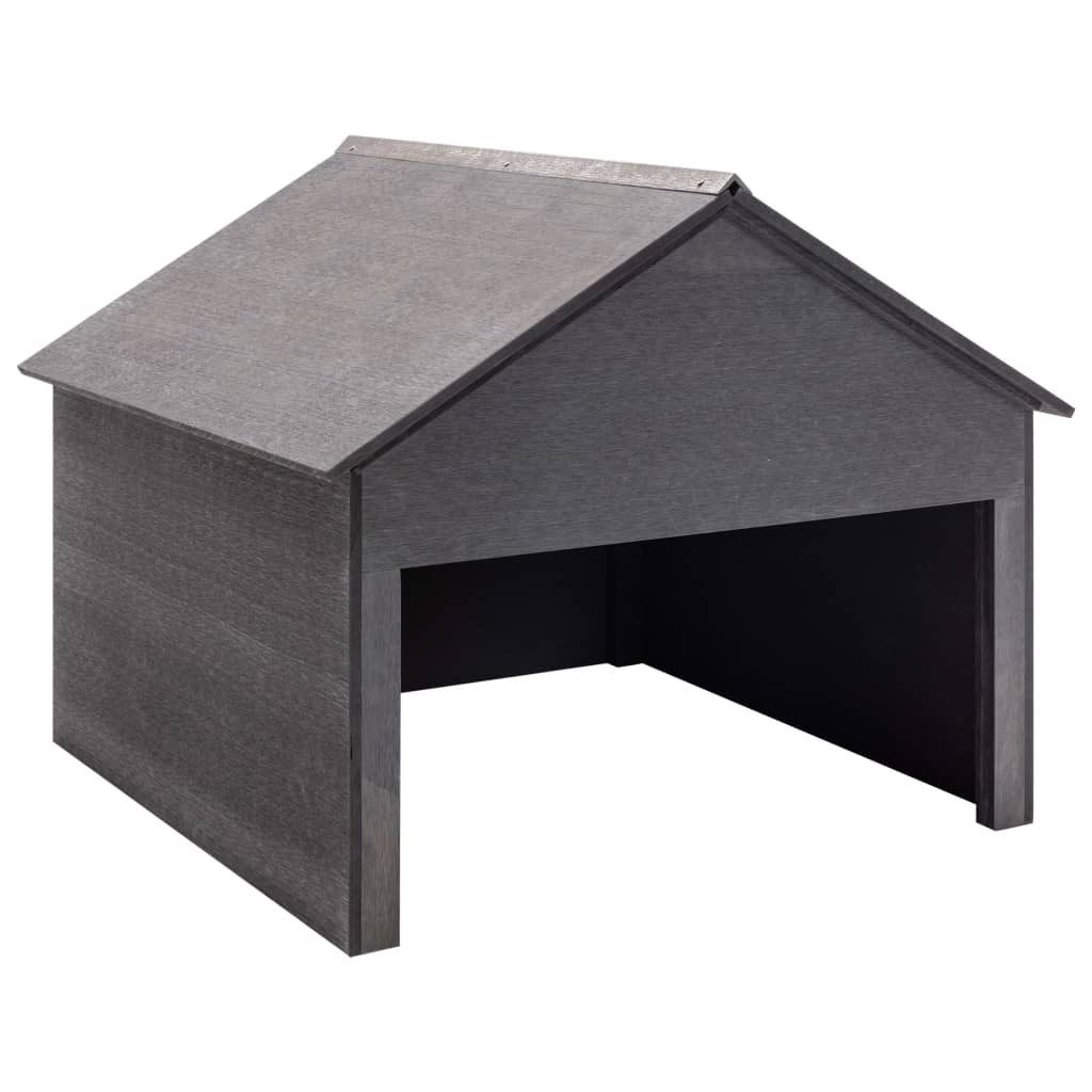 vidaXL Mähroboter-Garage Rasenmäher Garage Grau 80x80x70 cm WPC, BxTxH: 80x80x70 cm