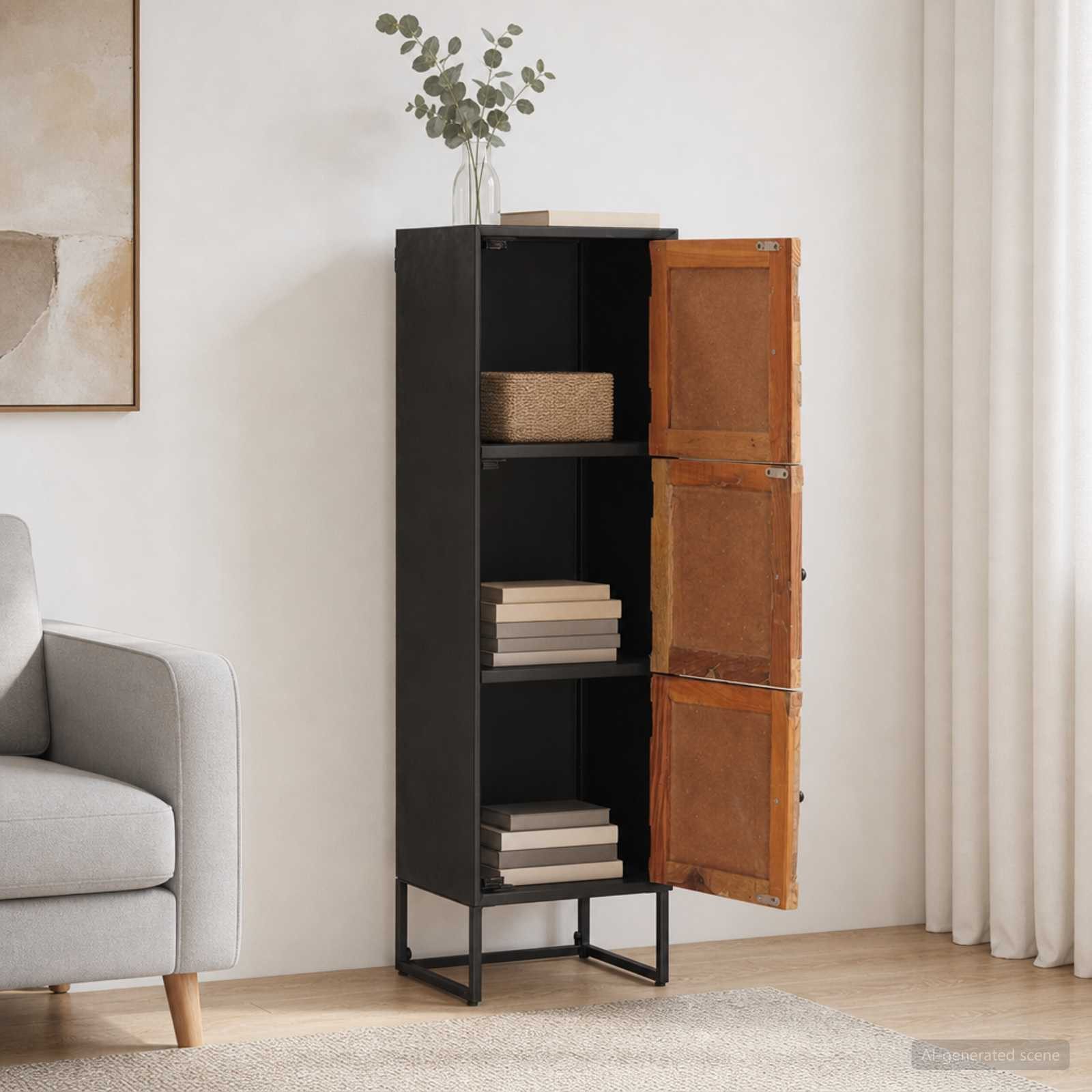 vidaXL Highboard Highboard 35 x 30 x 120 cm Massiv Holz und engineered Wood (1 St)