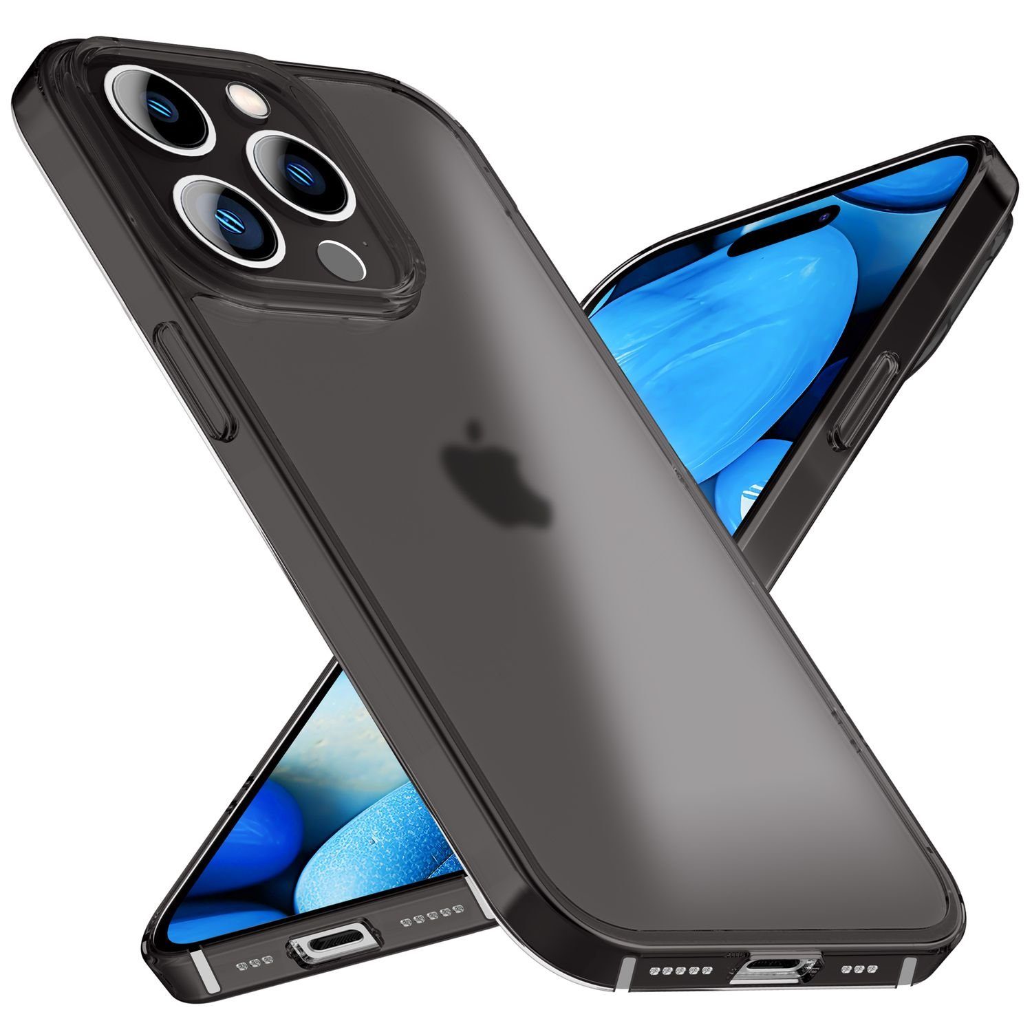 Nalia Smartphone-Hülle Apple iPhone 15 Pro 15,5 cm (6,1 Zoll), Halb-Transparent Hülle / Matt / Dünn / Hard Case / Anti-Fingerabdruck