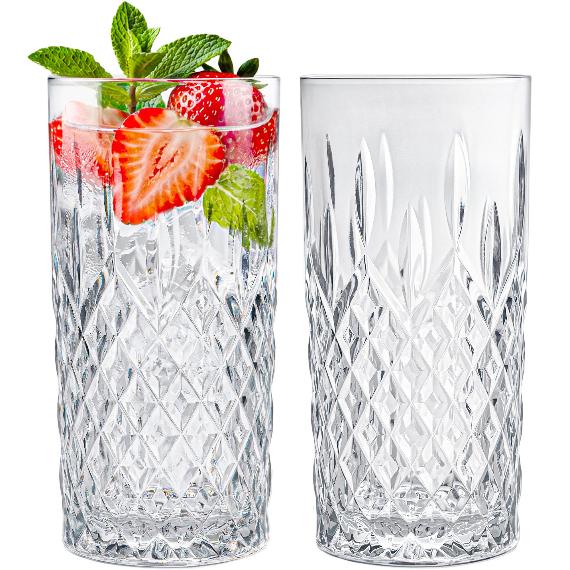 KONZEPT Gläser-Set Trinkgläser Set Wassergläser 6/12er Set für Cocktails, Softdrinks, 6-tlg., Glas-Set, 300 ml