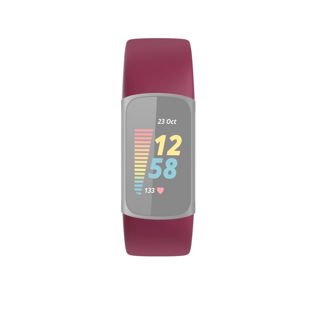 Hama Smartwatch-Armband Armband für Fitbit bordeaux Charge universal Tauschen, Uhrenarmband 5, zum