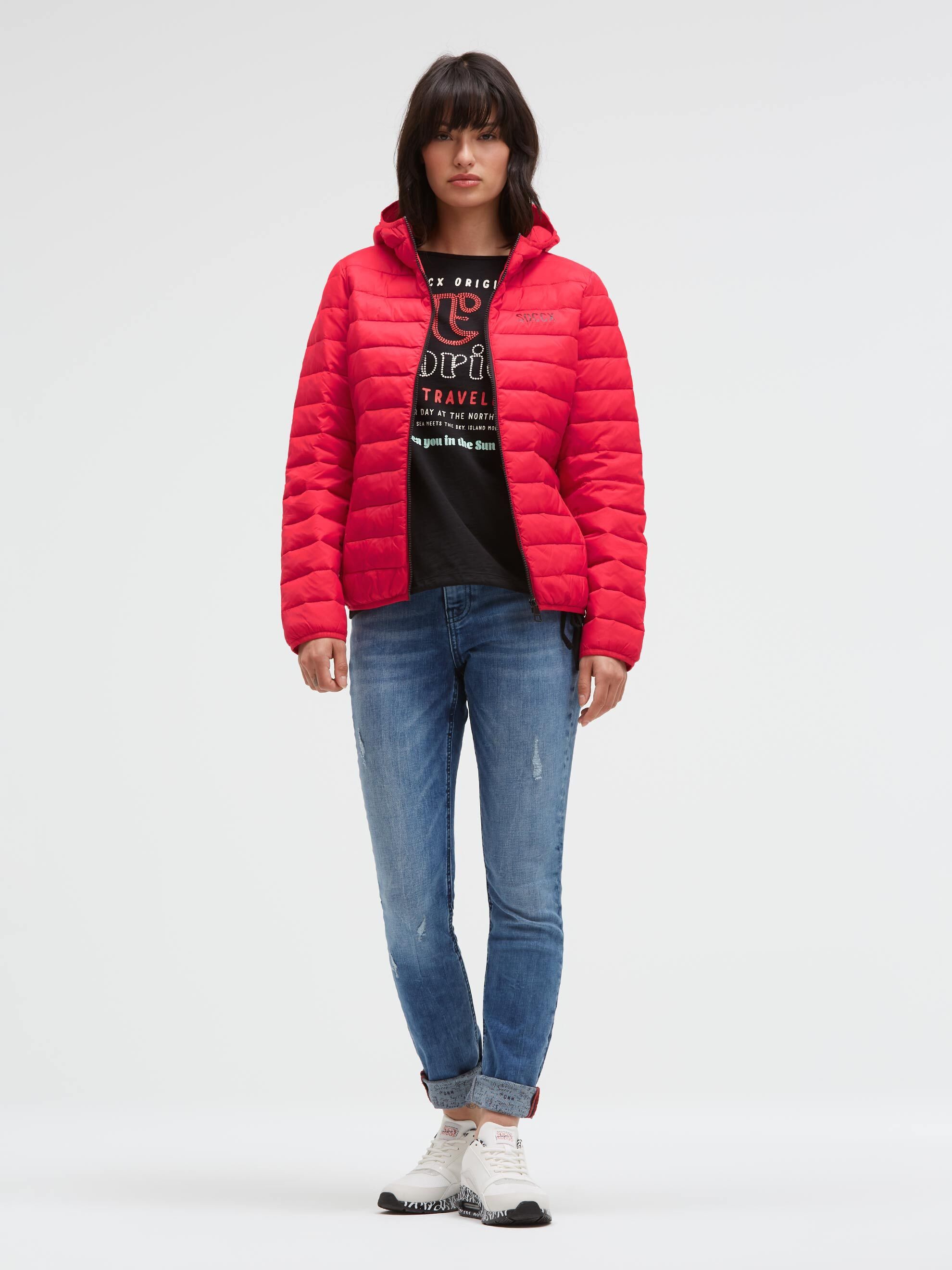SOCCX Outdoorjacke mit elastischem Saumabschluss