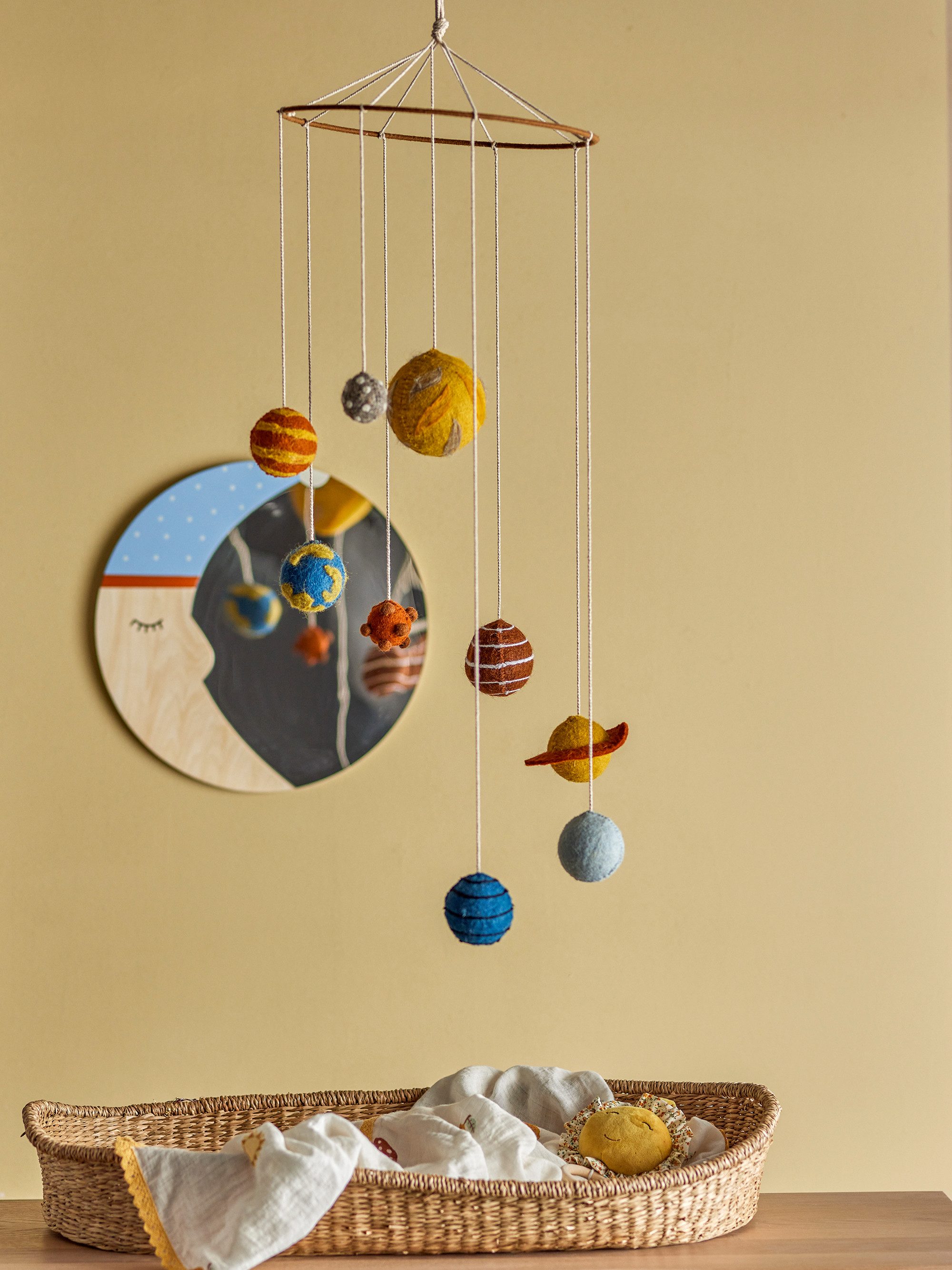 Bloomingville Lernspielzeug Bloomingville Space Mobile, Gelb, günstig online kaufen
