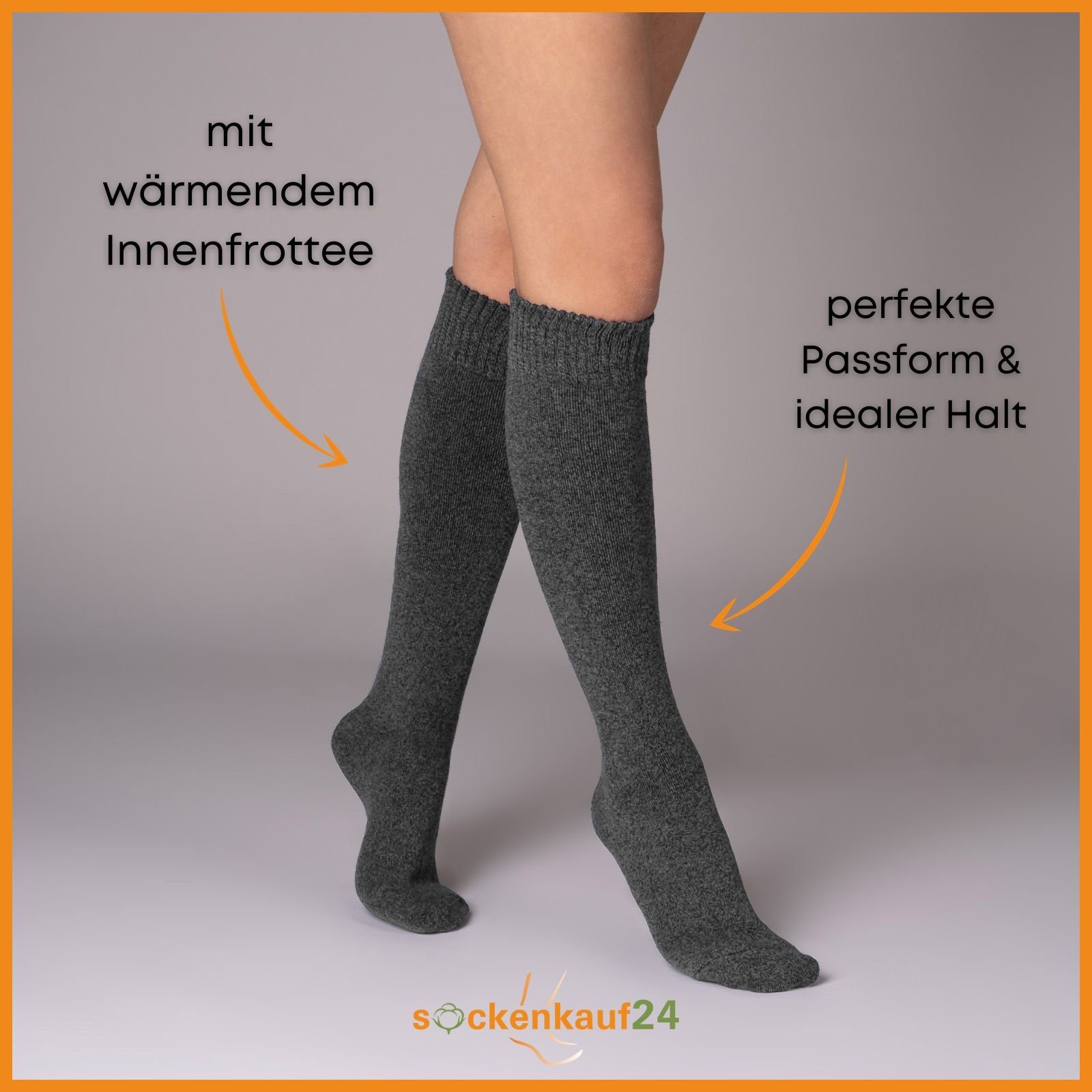 sockenkauf24 Kniestrümpfe 4 Paar Herren Thermostrümpfe mit Innenfrottee Win günstig online kaufen