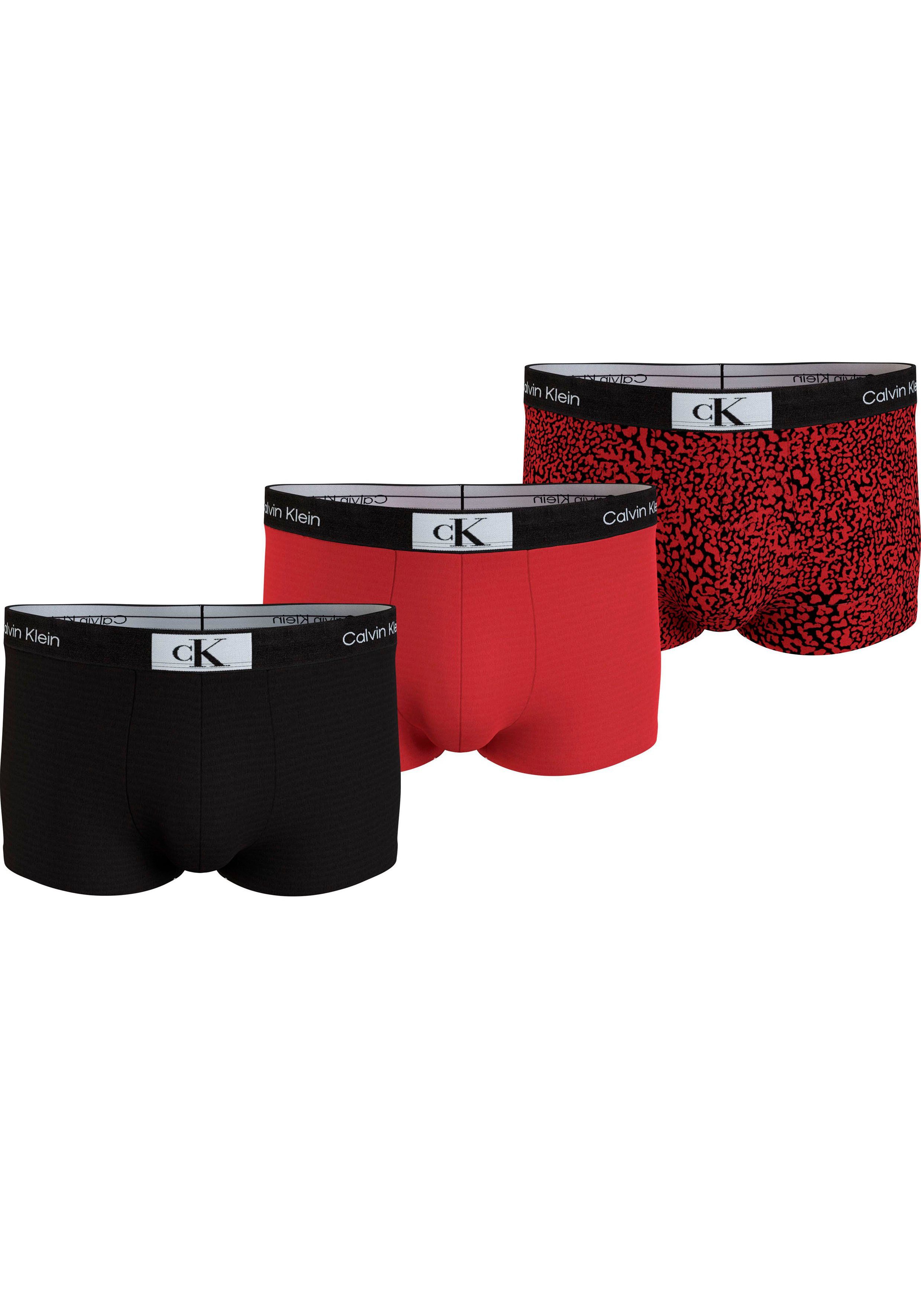 Calvin Klein Underwear Trunk LOW RISE TRUNK 3PK (Packung, 3-St., 3er-Pack) mit Logo-Elastikbund BL,_JZBY_JAM,_ABS_DOTS_JZBY_JAM