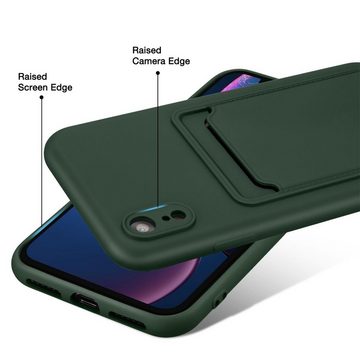 CoolGadget Handyhülle Card Case Handy Tasche für Apple iPhone XR 6,1 Zoll, Silikon Schutzhülle mit Kartenfach für iPhone XR Hülle