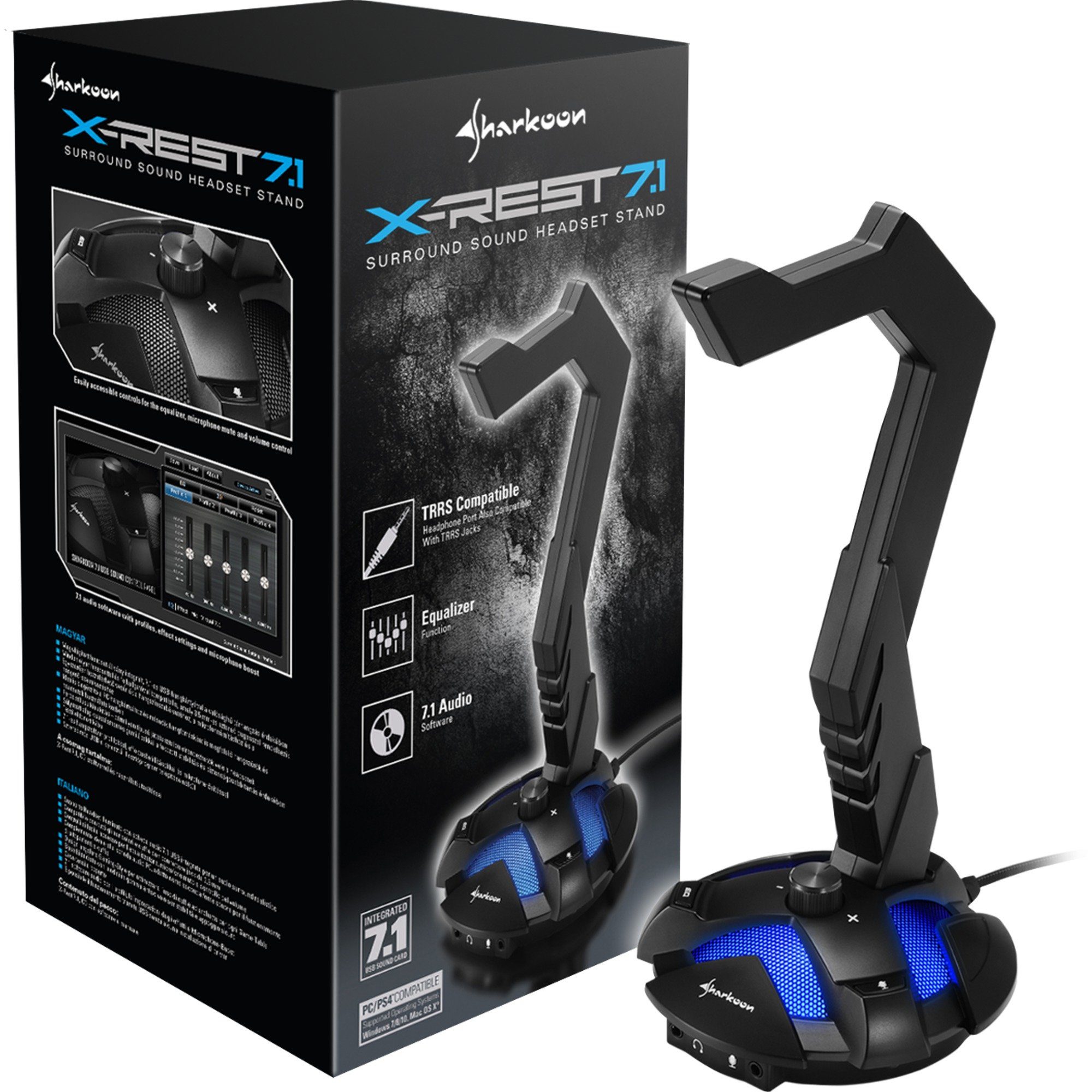 Sharkoon Sharkoon X-Rest 7.1 Headset Ständer, Halterung Audio-Adapter