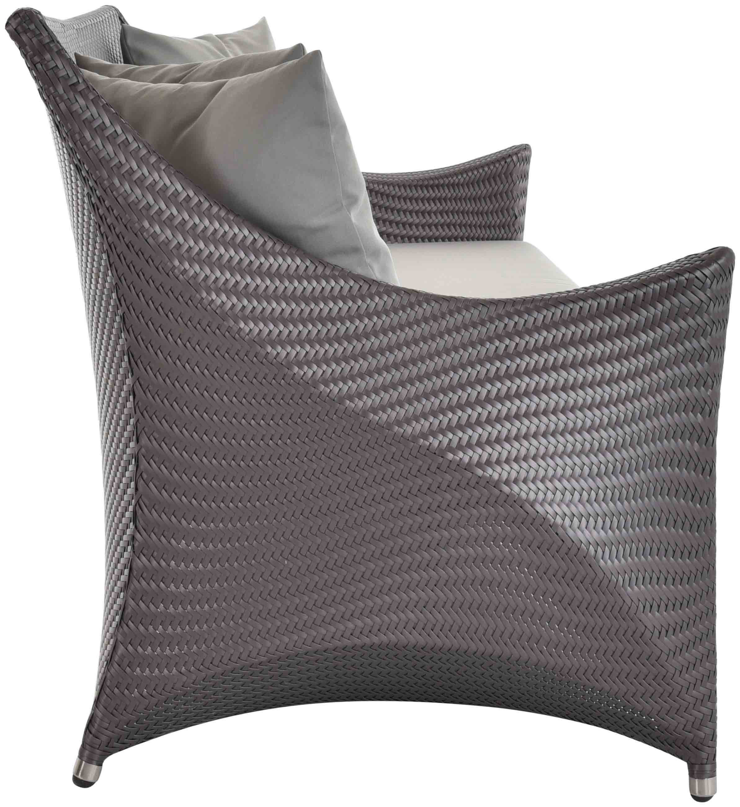 Krines Home Loungesofa Outdoor Sofa Wing Gartensofa Polyrattan Dreisitzersofa wetterfest, unempfindlich