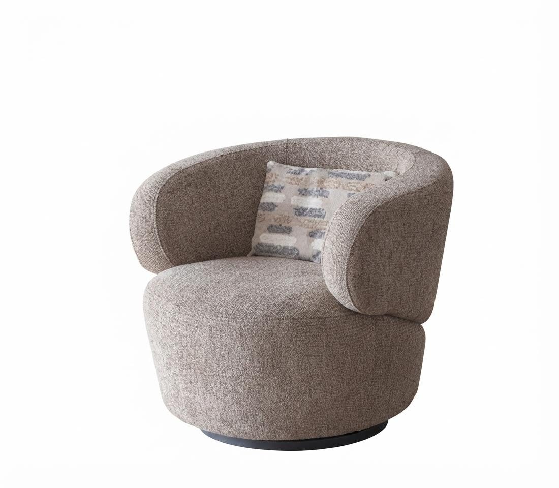 JVmoebel Cocktailsessel Moderner Beiger Sessel mit Holzrahmen Wohnzimmer Sitzkomfort (1-St., 1-tlg), Modernes Design