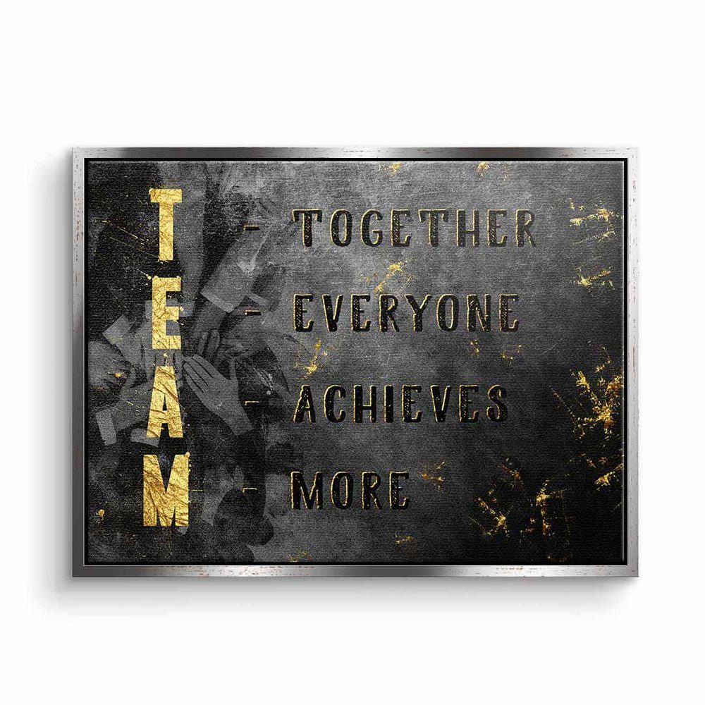 zusammen achieves everyone together Leinwandbild Leinwandbild, DOTCOMCANVAS® definition ohne Rahmen Team more