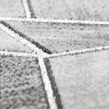 Teppich Teppich Wohnzimmer Designerteppich geometrisches Muster grau, Carpetia, rechteckig, Höhe: 12 mm