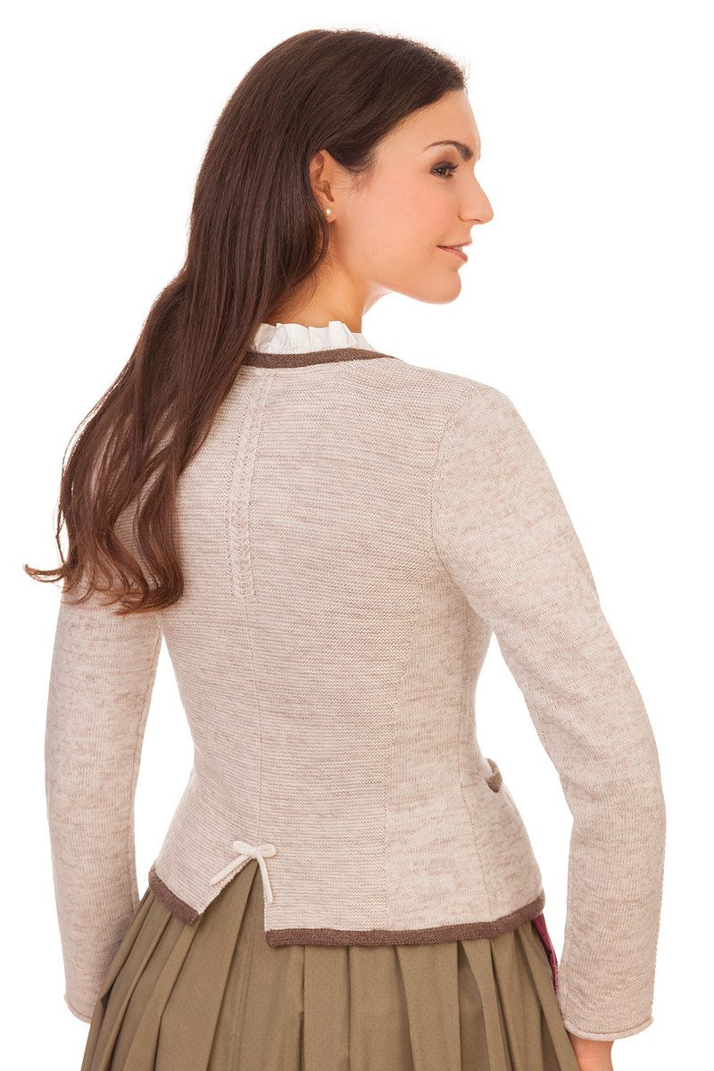 Spieth & Wensky Trachtenjacke Trachten Strickjacke - KLEMENTINE - hellgrau, natur