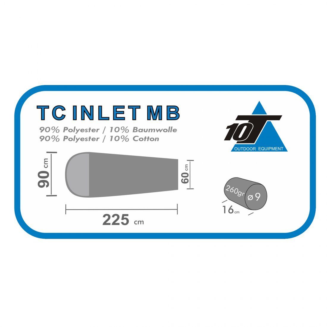 10T Hüttenschlafsack INLET Hüttenschlafsack 225x90 Mumienschlafsack günstig online kaufen