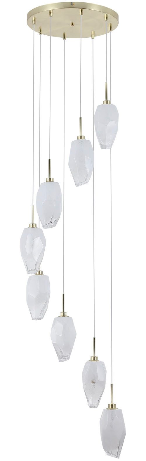 Searchlight Hanna Deckenleuchte – 8-armig, Chrom Mit Kristall, 200 X 335 X 830 Mm, Für G9 Halogenlampen