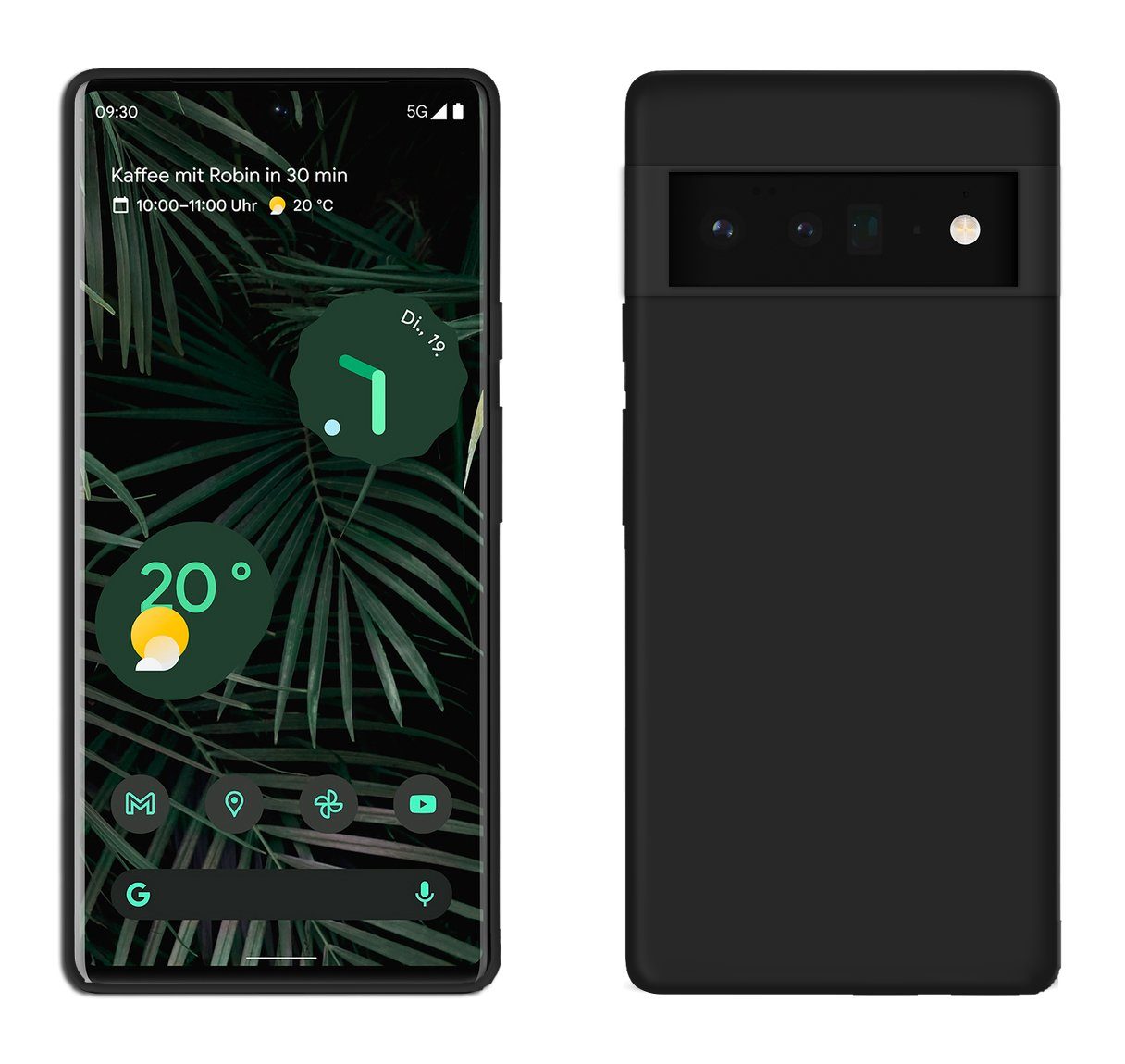 cofi1453 Handyhülle Silikon Hülle Basic Google Pixel 6 Pro Schwarz, Case Cover Schutzhülle Bumper