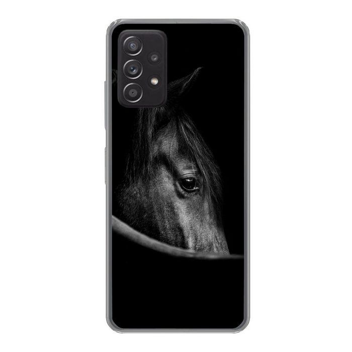 MuchoWow Handyhülle Pferde - Porträt - Schwarz - Tiere Handyhülle Telefonhülle Samsung Galaxy A33
